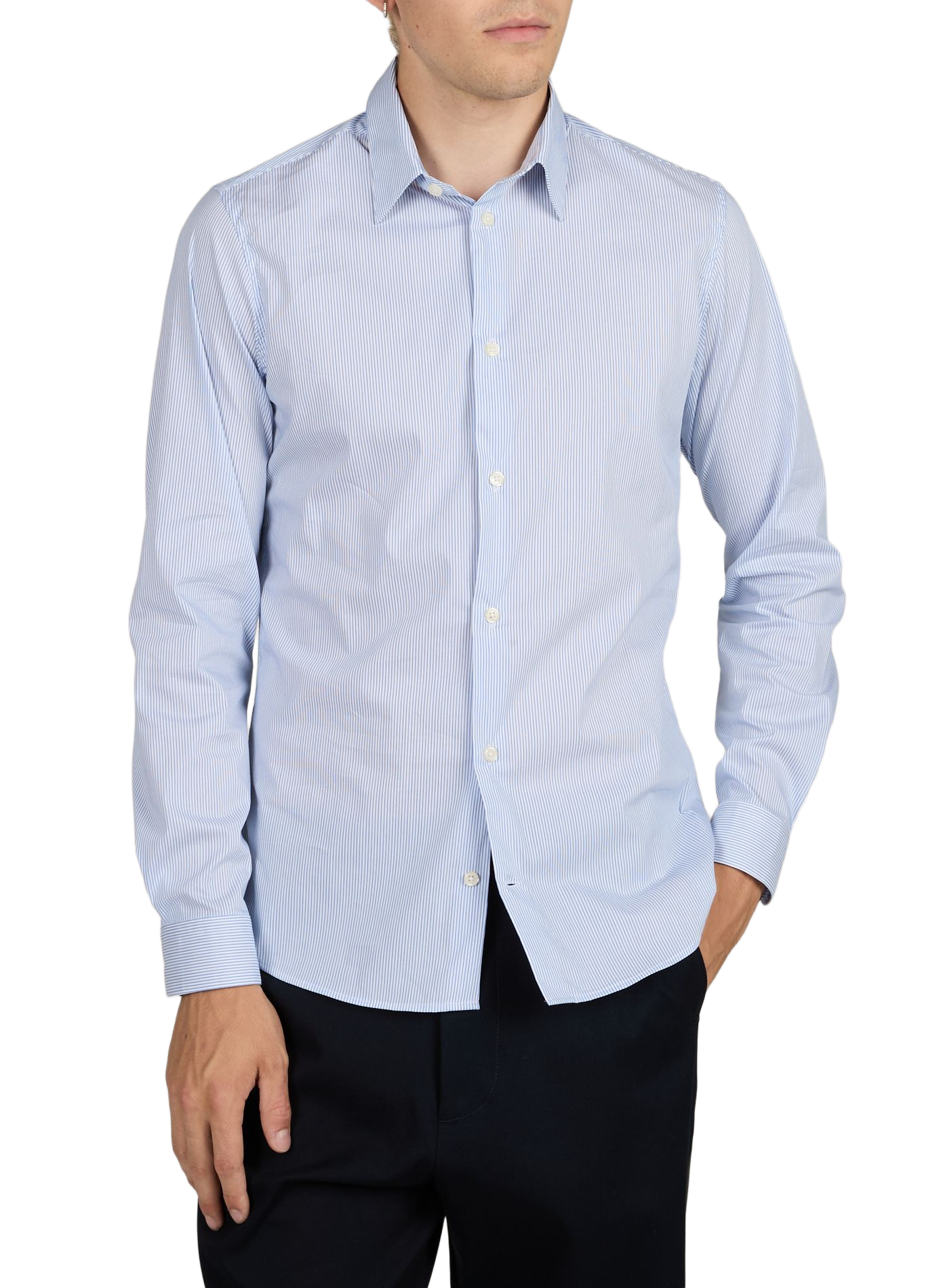 Straight-fit striped cotton shirt irayu-s AU PRINTEMPS PARIS Blue
