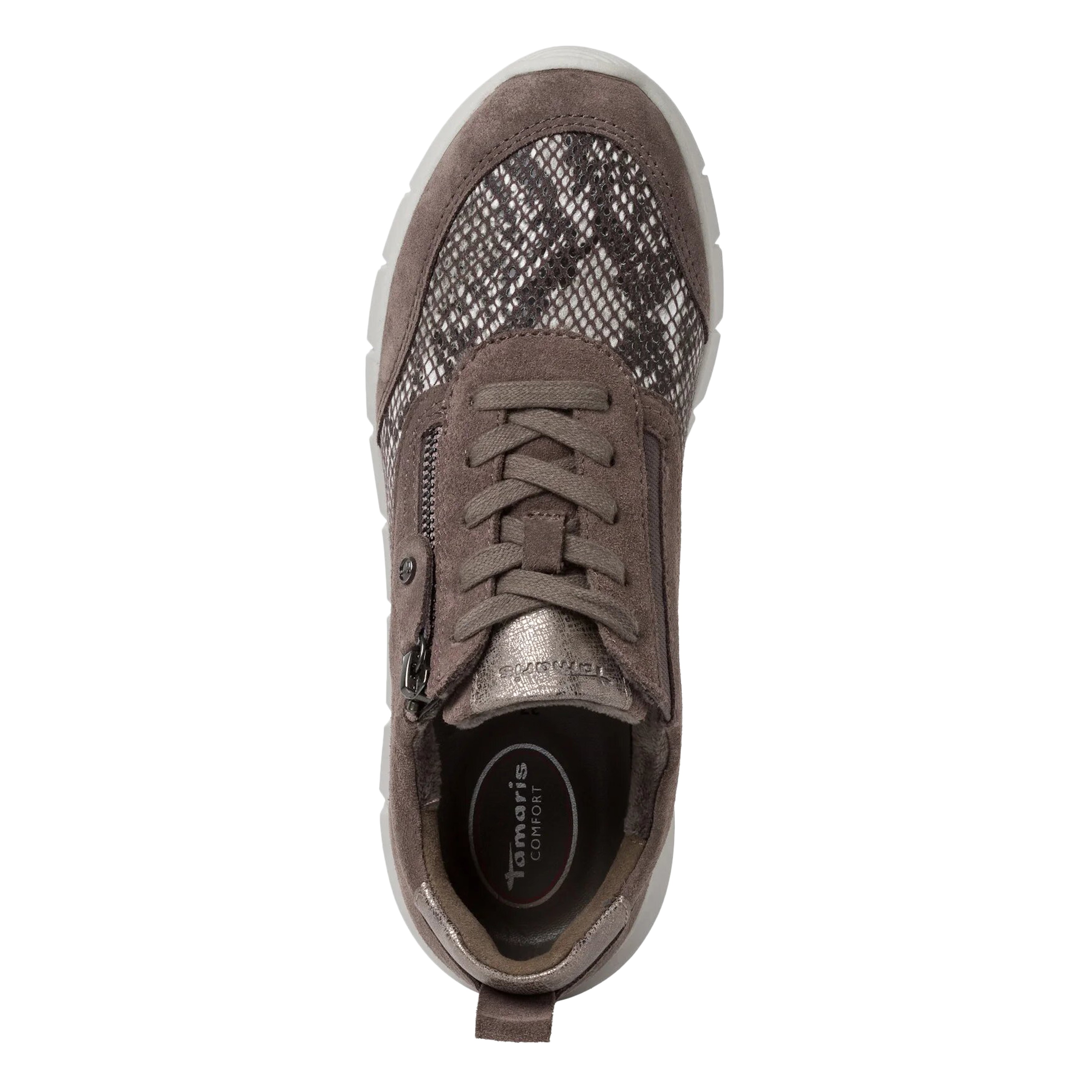 Comfort low-top leather sneakers TAMARIS Grey