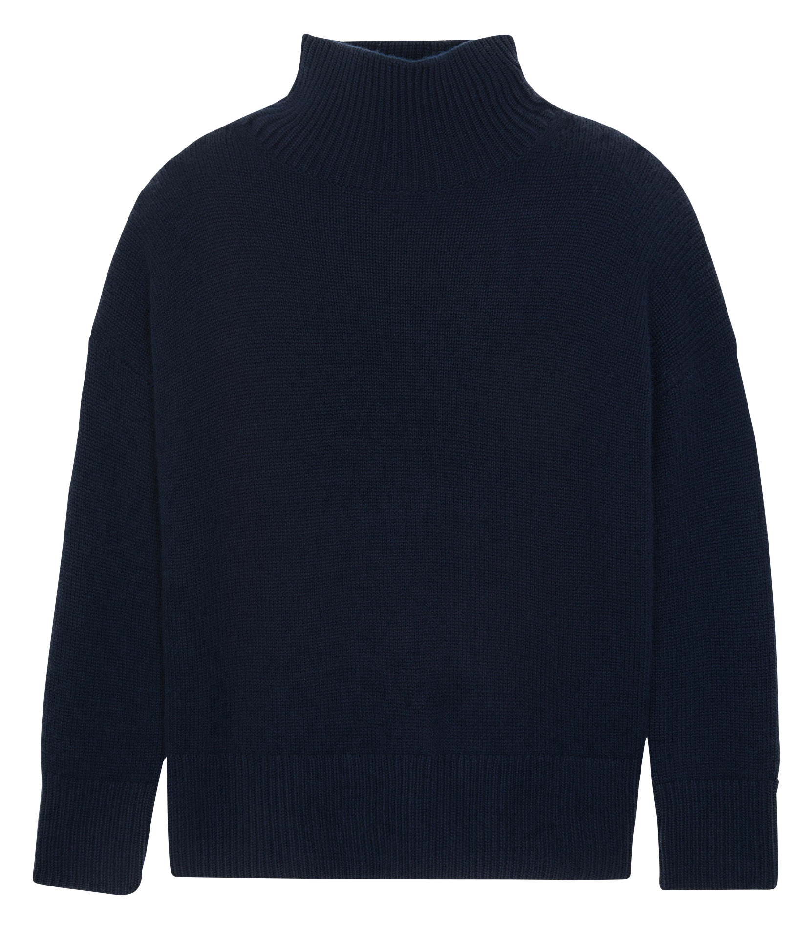 Ruimvallende trui van kasjmier met opstaande kraag KUJTEN Blauw