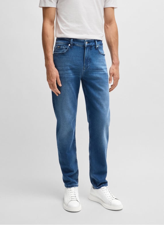 Jean regular-fit en coton mélangé | Bleu by BOSS Jean regular-fit en coton mélangé Bleu