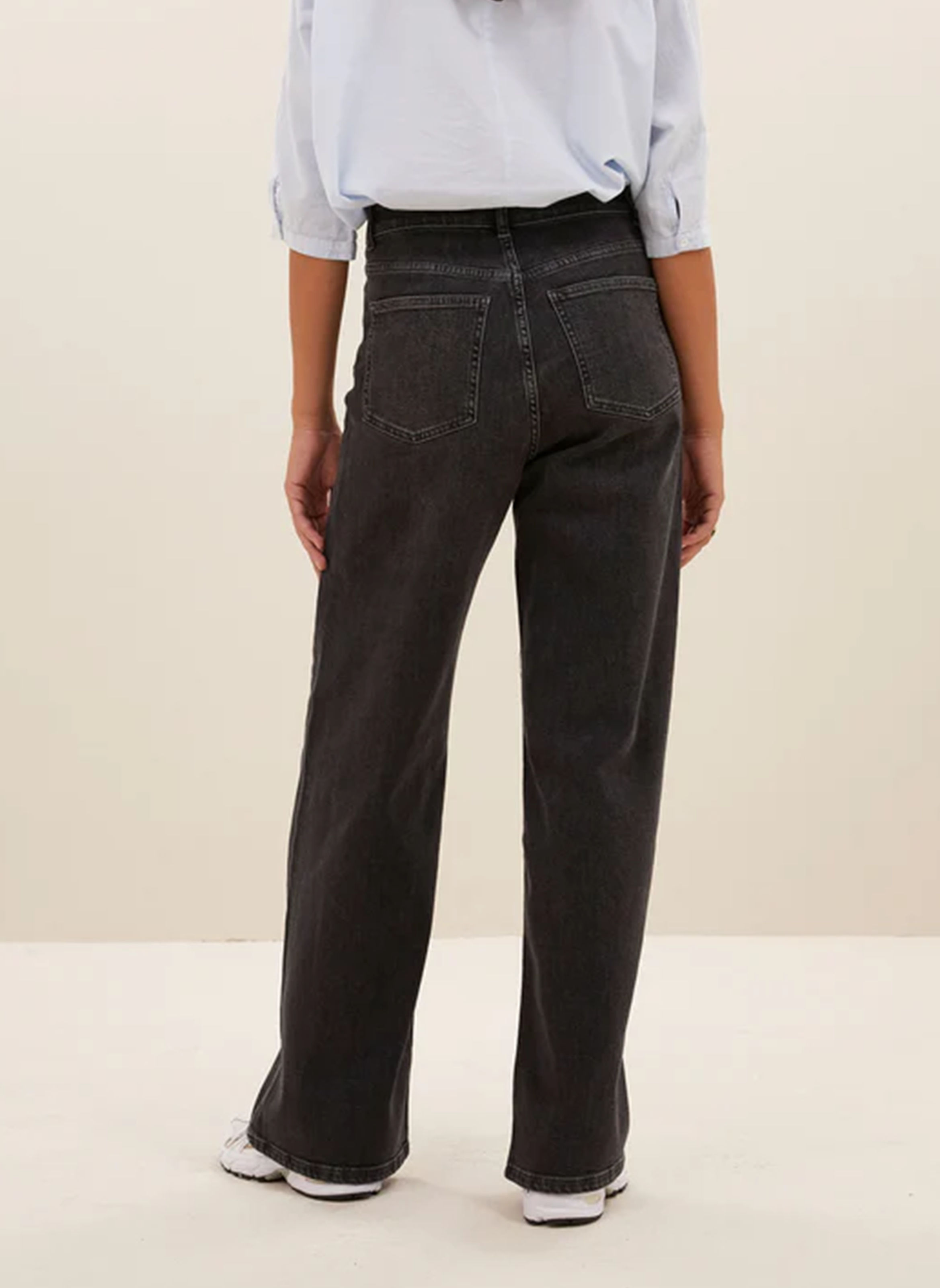 Wijde jeans van biokatoen met hoge taille BY BAR Grijs