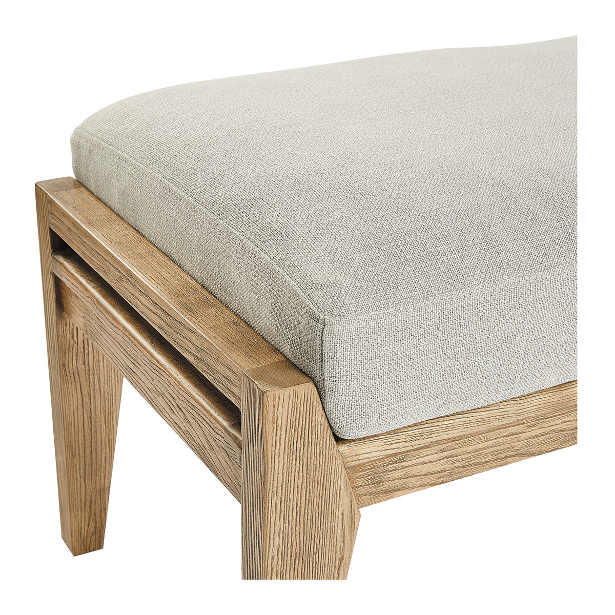 Beige Linen Blend Bench and Mattress BLANC D'IVOIRE Beige