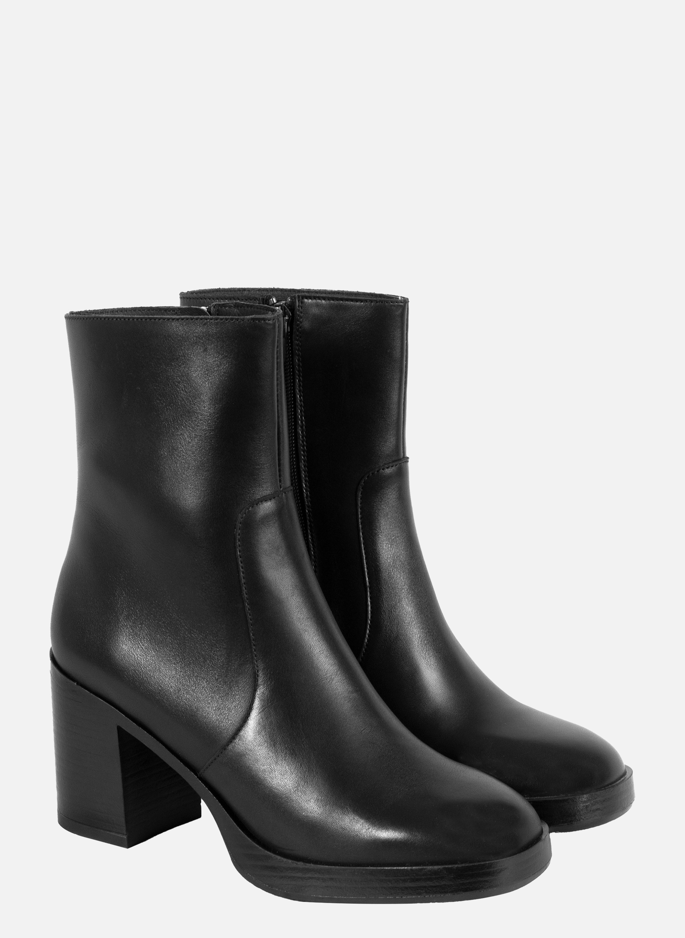 Platform leather ankle boots JULES & JENN Black