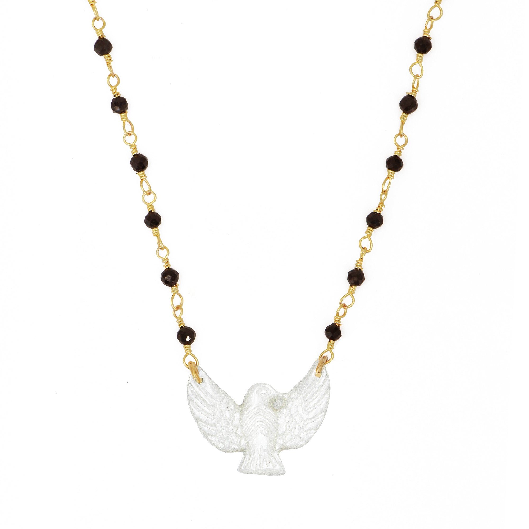 Necklace gold plated  colomba NILAI White