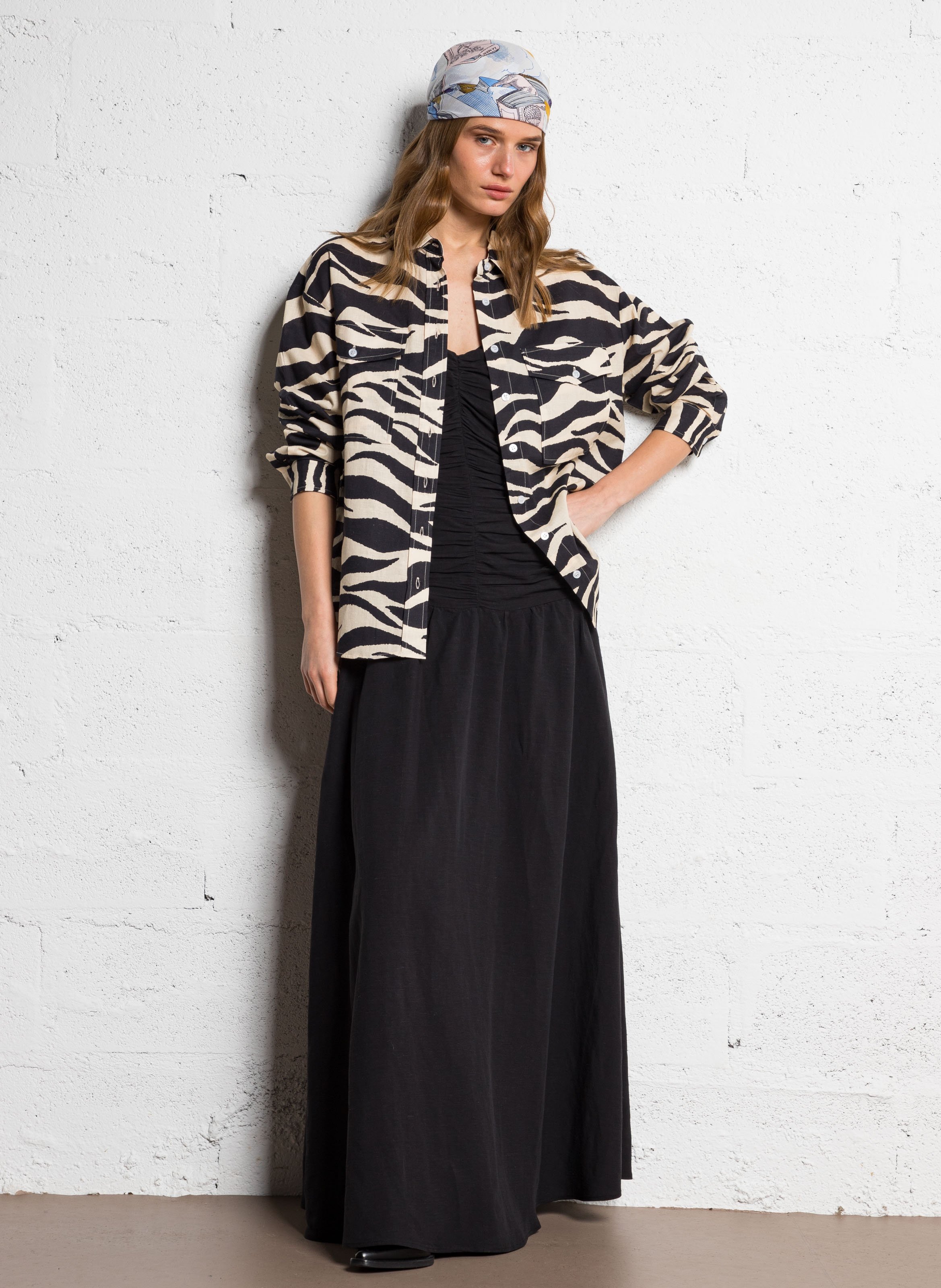 Gestreepte rechte blouse THE NEW SOCIETY Beige