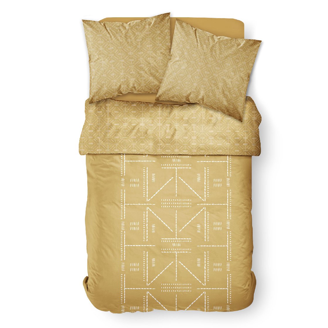 Parure de lit  imprimé en coton TODAY LINGE DE MAISON Jaune