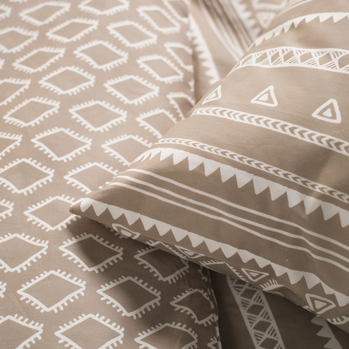 Printed cotton bed set TODAY LINGE DE MAISON Beige