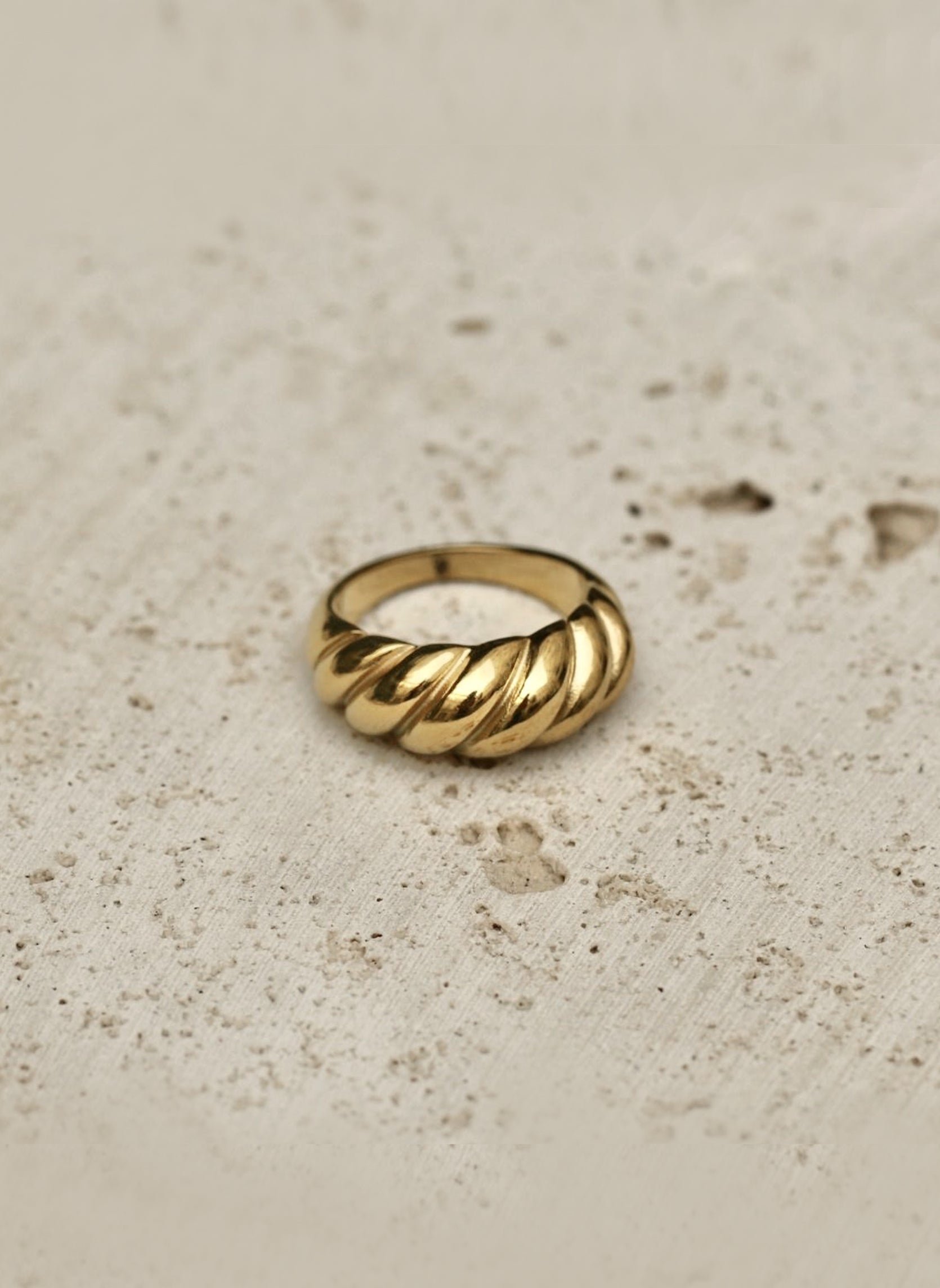 Wide Aquarius ring AEC Paris Golden