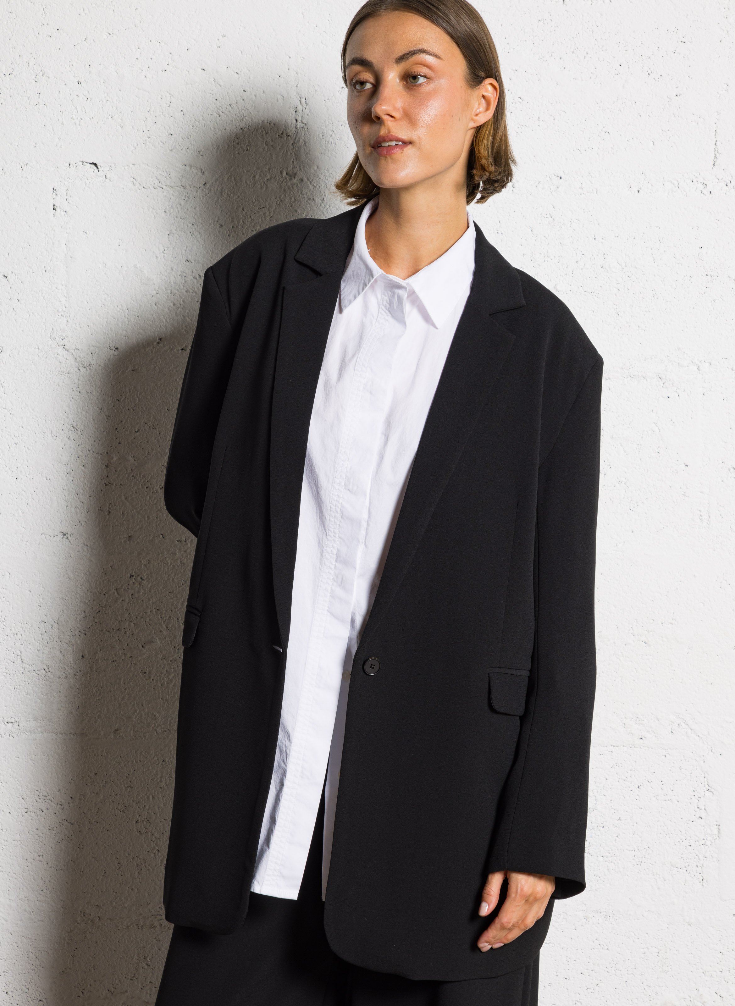 Straight blazer jacket Black