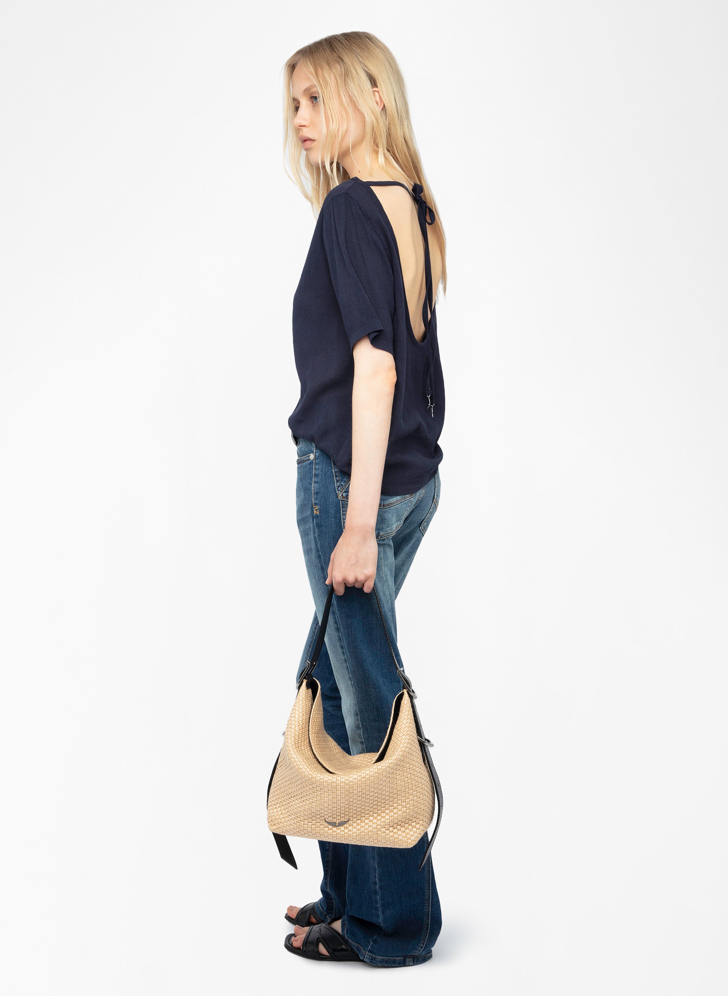 Tee-shirt col rond en coton mélangé ZADIG&VOLTAIRE Bleu