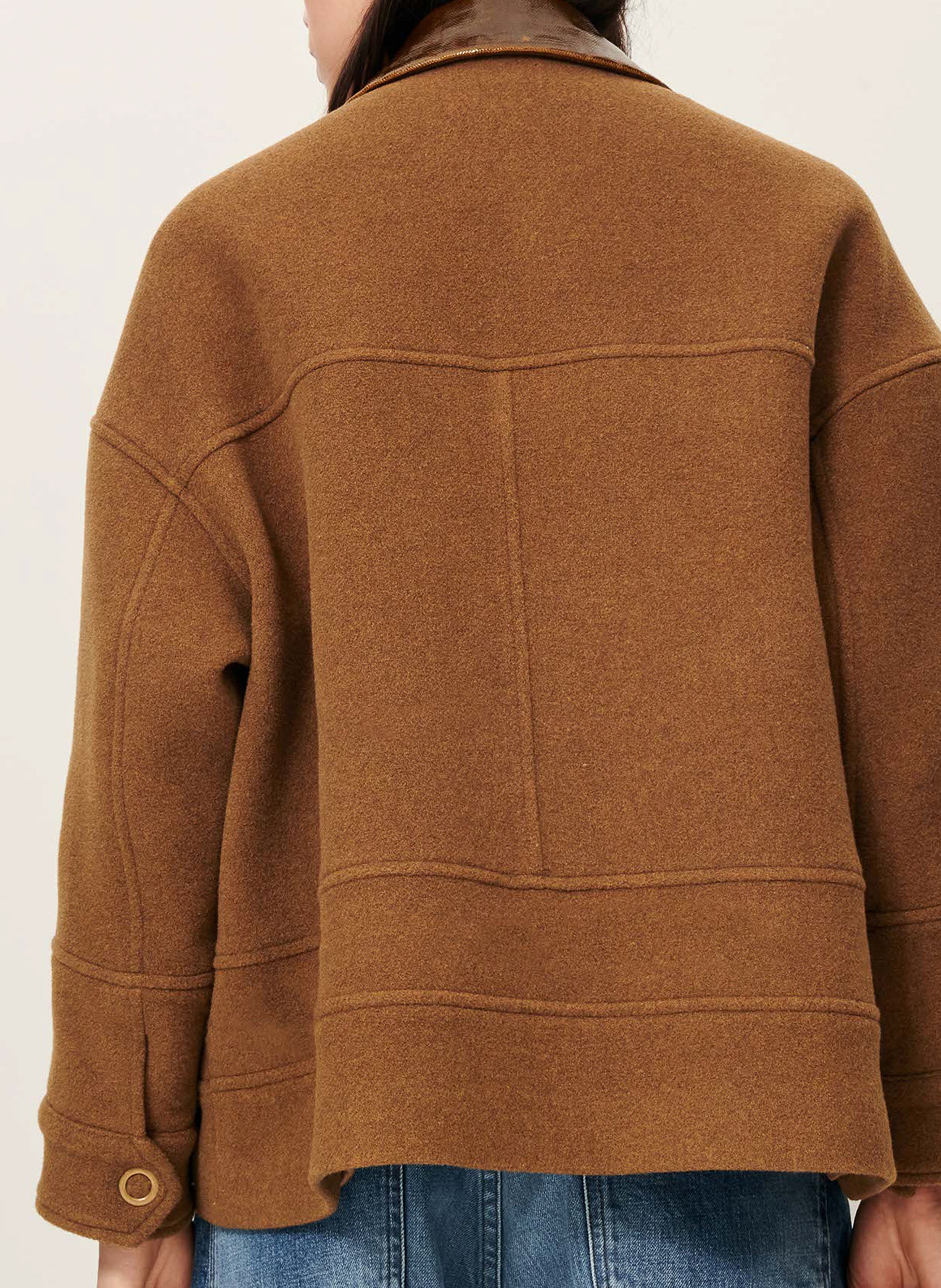 Kurzer Mantel aus Wollmix mit klassischem Kragen SESSUN Braun