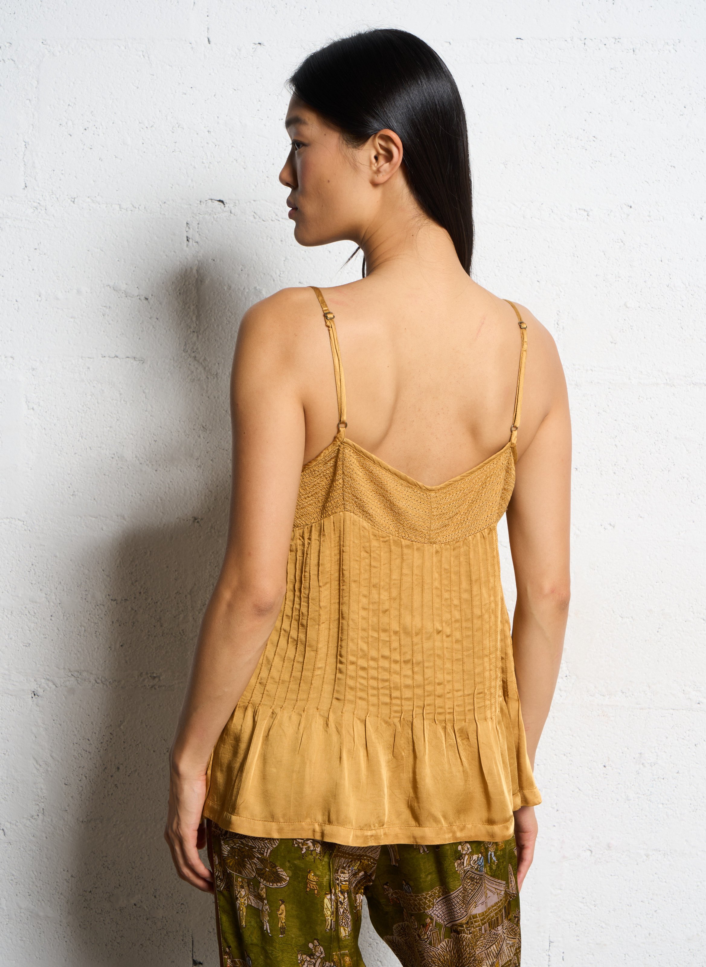 Fluid V-neck camisole top MES DEMOISELLES Yellow