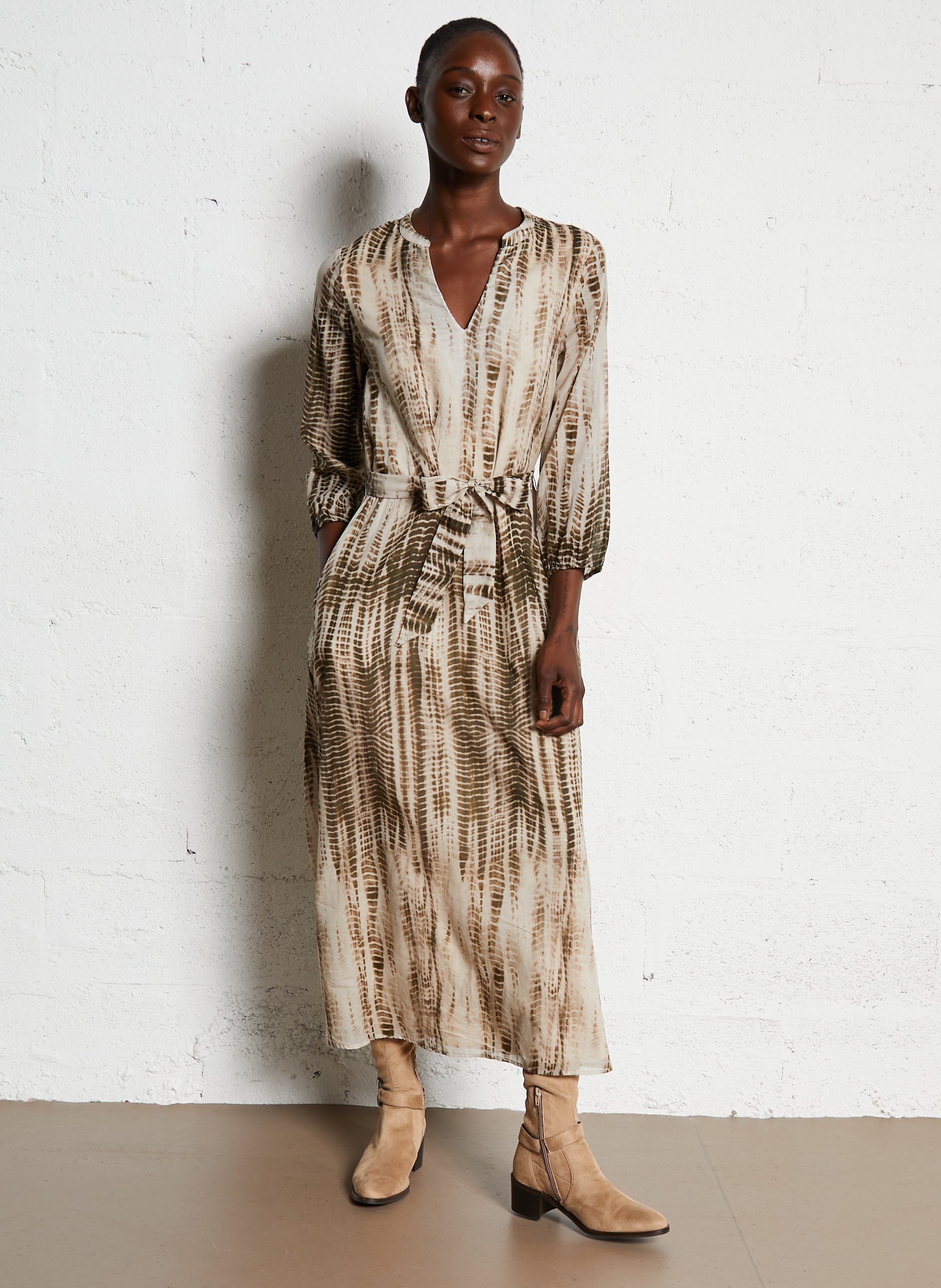 Bottes en cuir mélangé JB MARTIN Beige