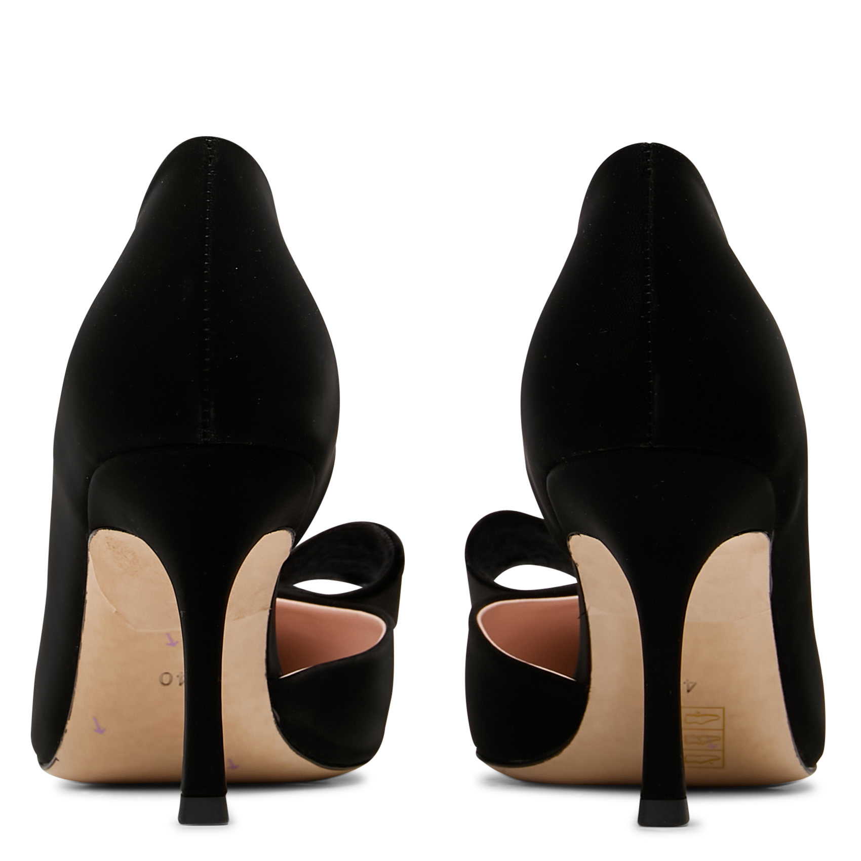 Heeled leather pumps with satin finish MI/MAI Black