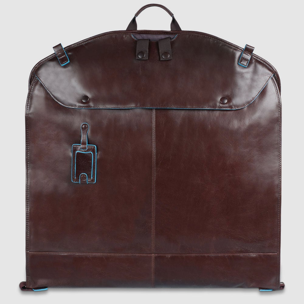 Travel garment bag with leather hook PIQUADRO Brown