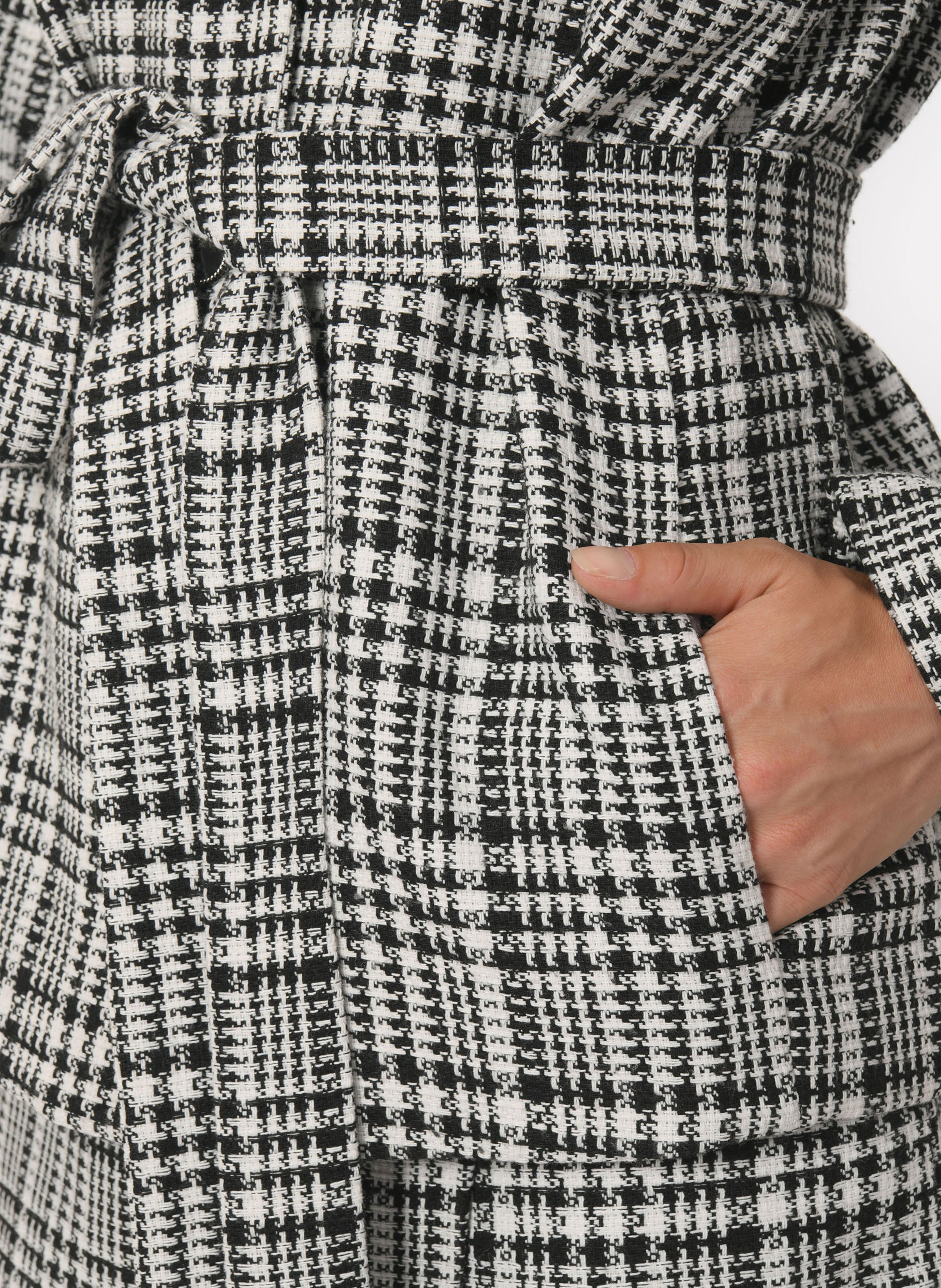 Manteau droit col rond imprimé KOOKAI Noir