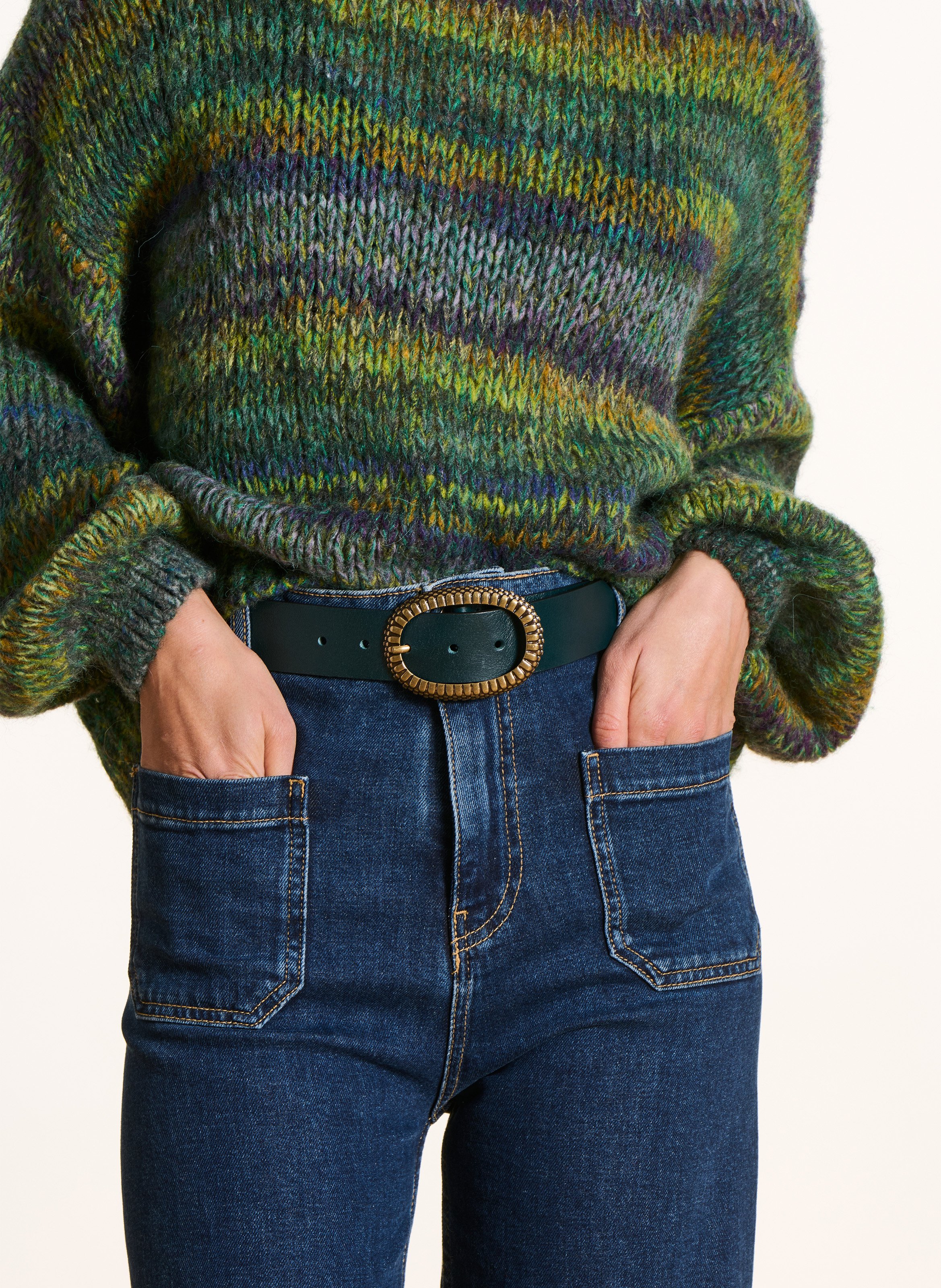 Leren riem met slangen gesp LA FEE MARABOUTEE Blauw