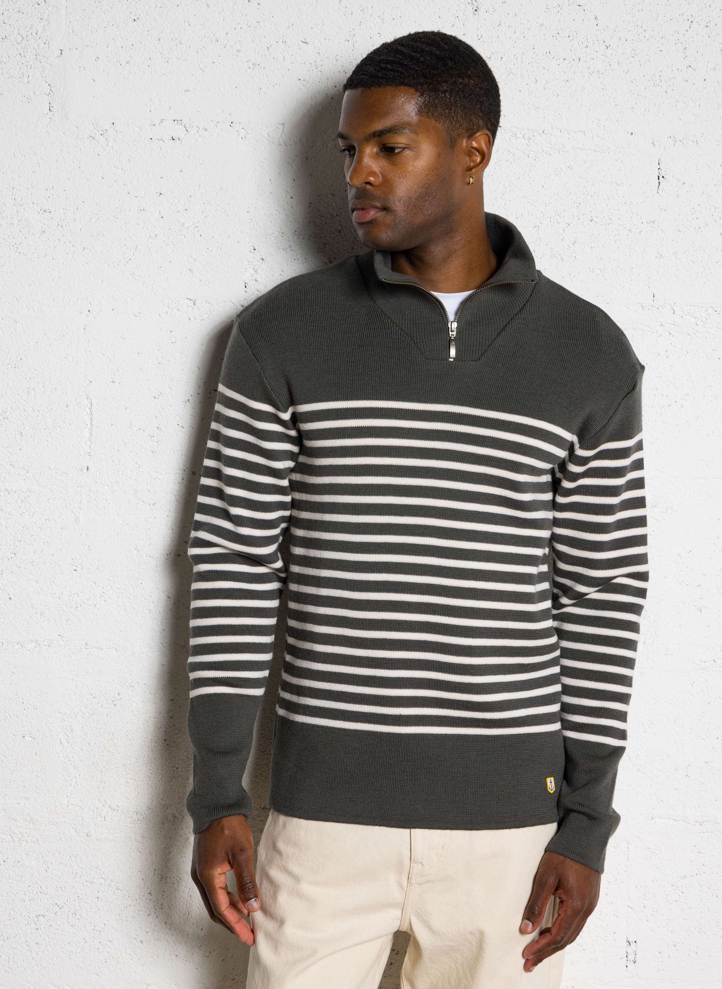 Marinière slim à col camionneur en laine ARMOR LUX