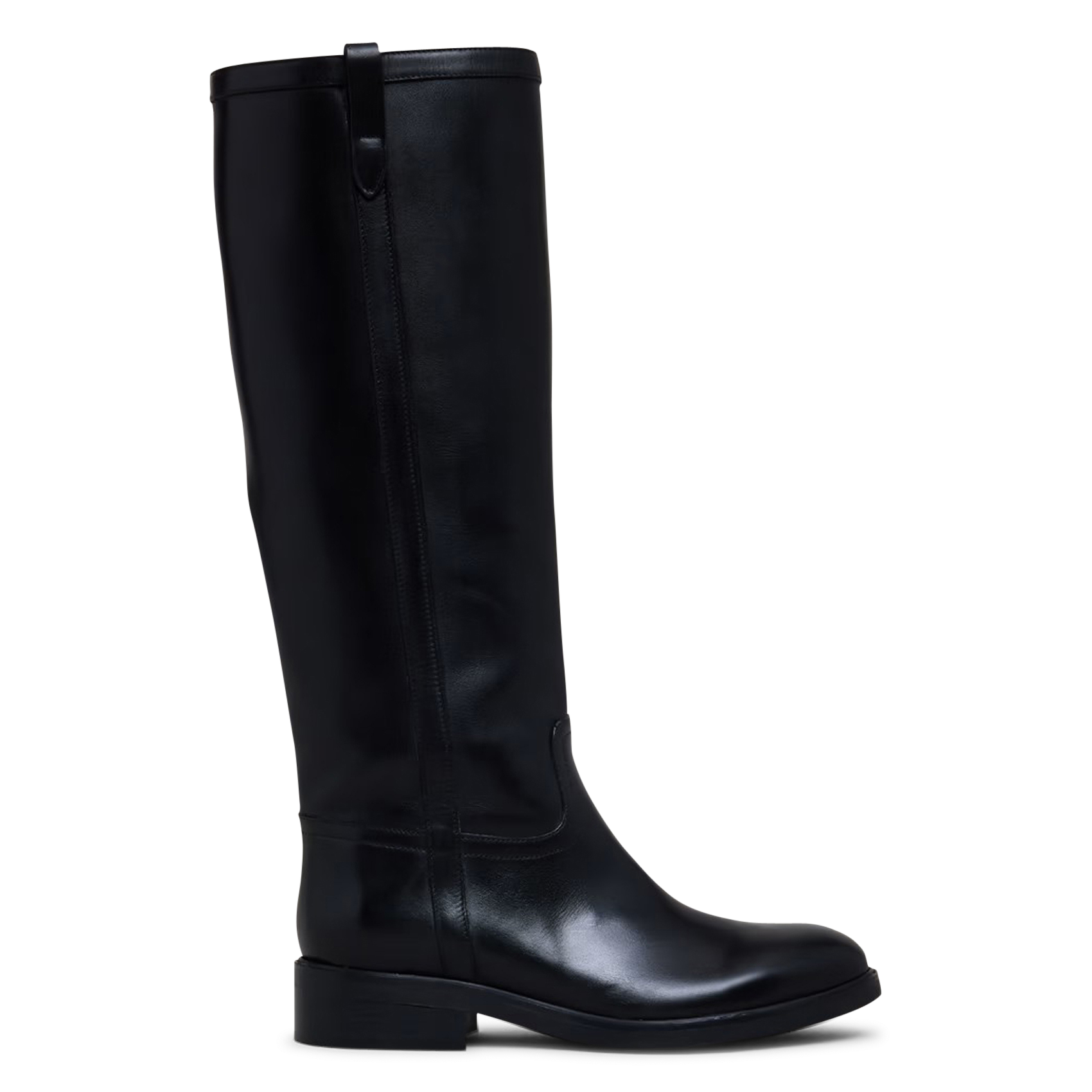 BOTTES CAVALIÈRES EN CUIR NOIR JONAK - FEMME | Place des Tendances