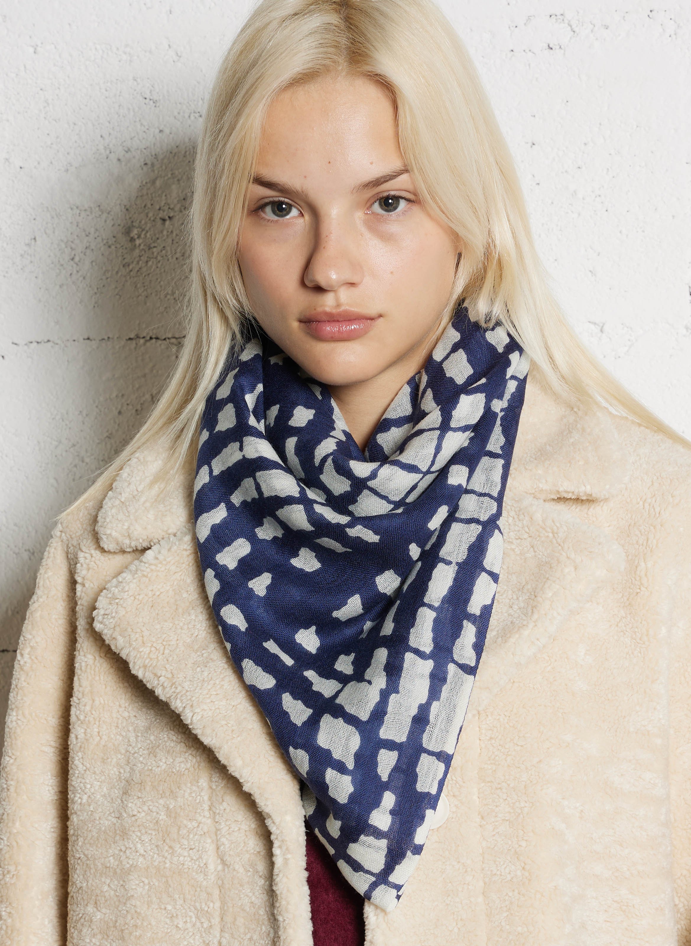 Foulard van wol AU PRINTEMPS PARIS Blauw