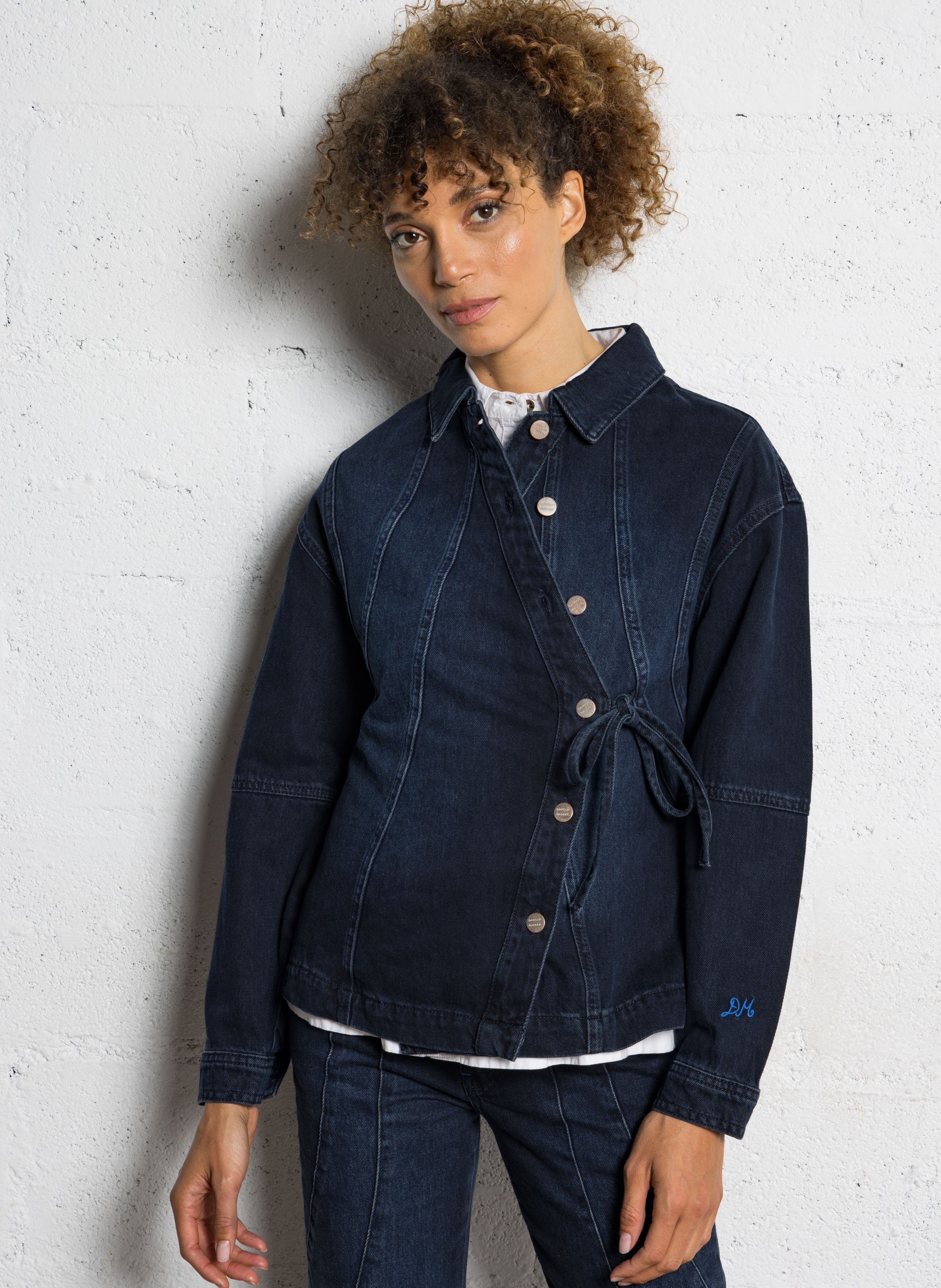 Veste cintrée col classique en coton bio DAMSON MADDER Bleu