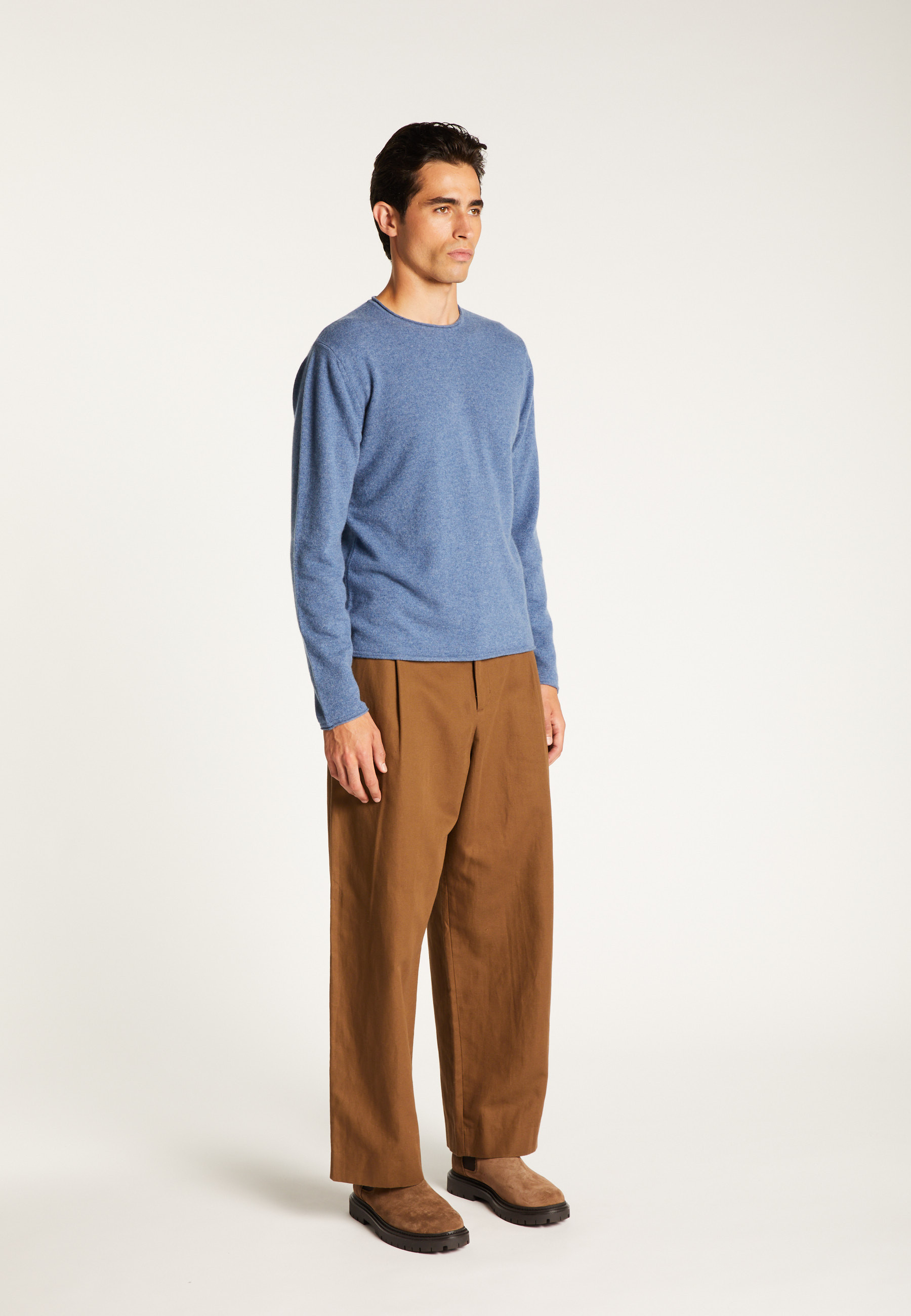 Cashmere sweater with rolled turtleneck MAISON MONTAGUT Blue