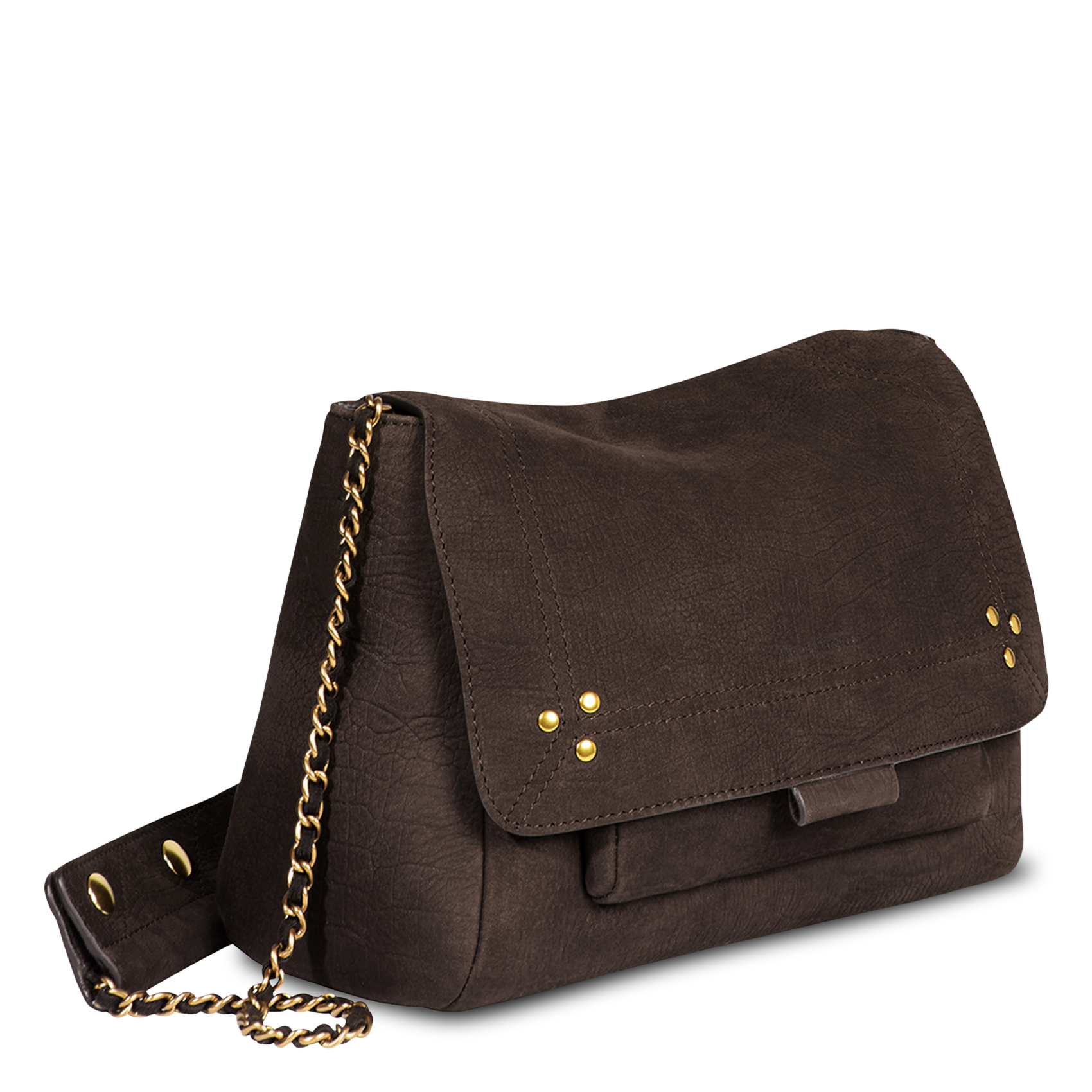 Leather messenger bag JEROME DREYFUSS Brown