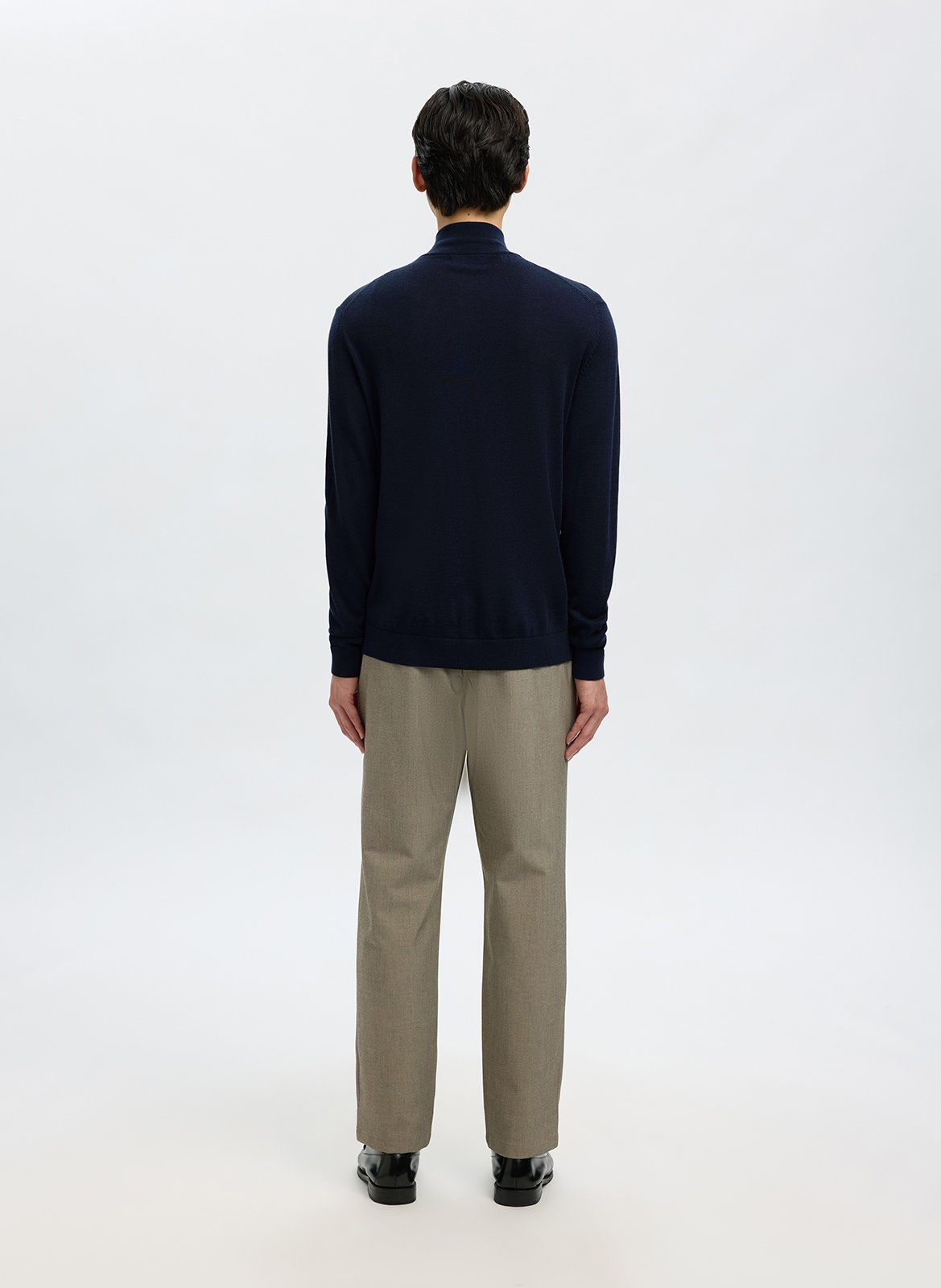 Pull droit col montant en laine SELECTED Bleu