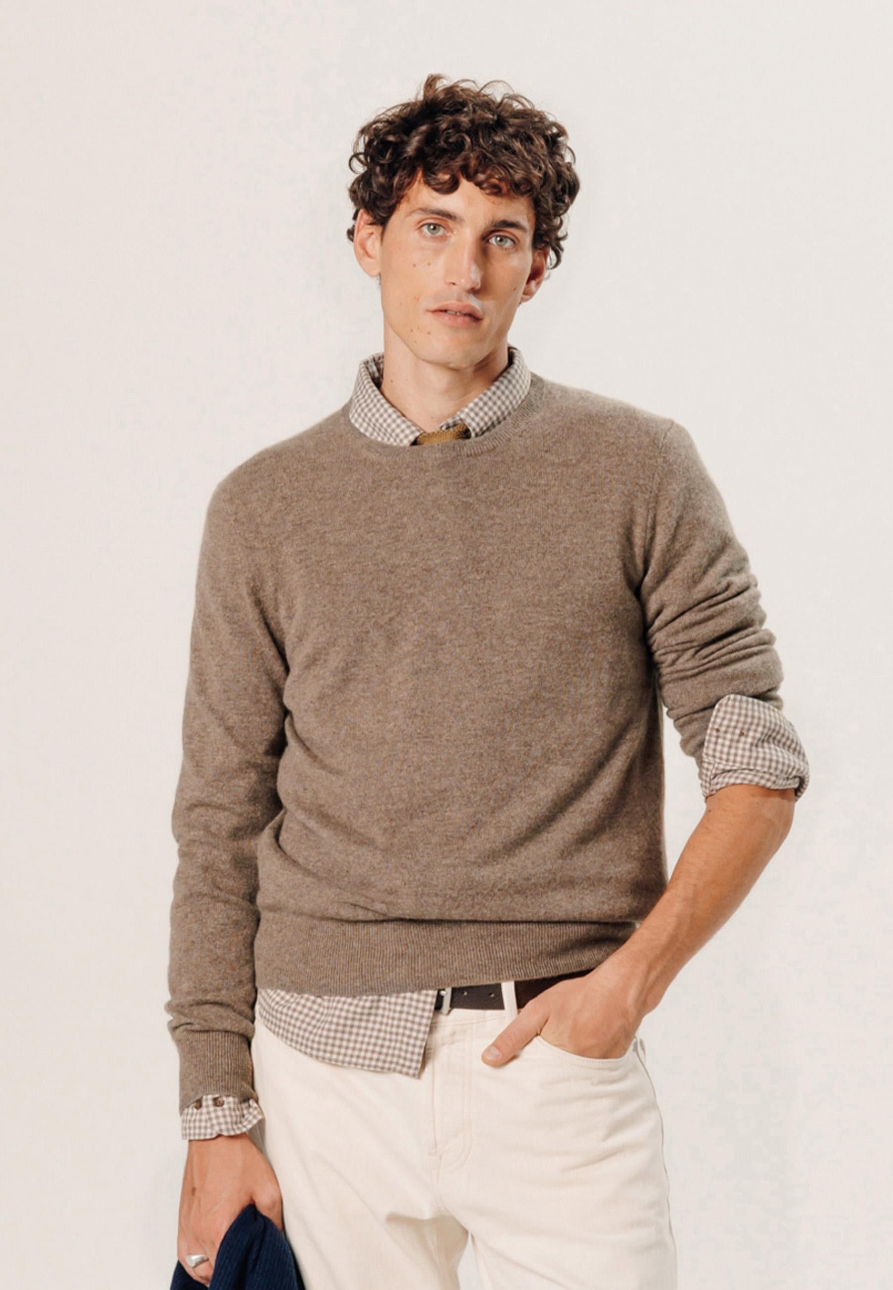 Pull col rond en cachemire RODIER Marron