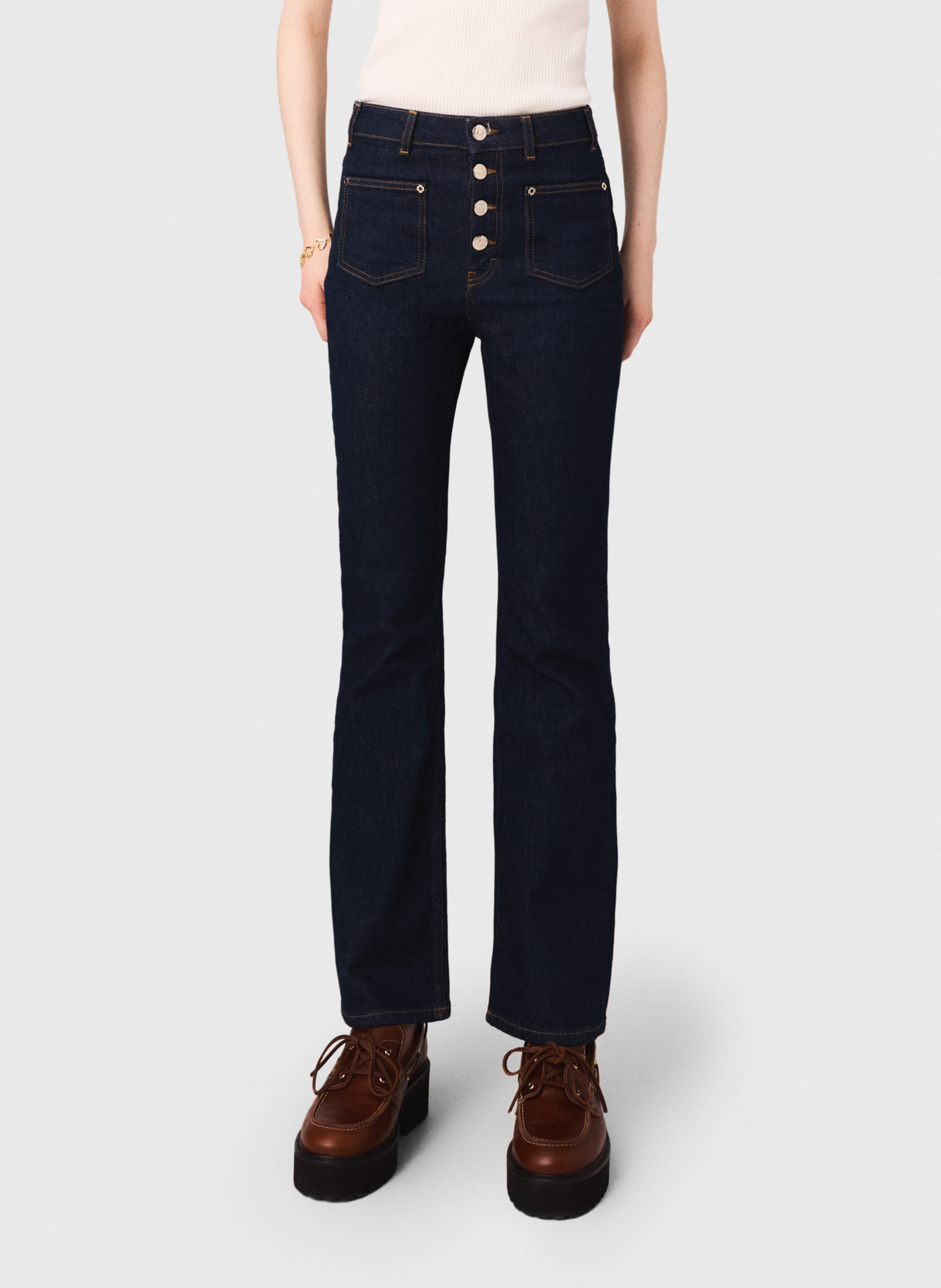 Jeans met hoge taille MAJE Blauw