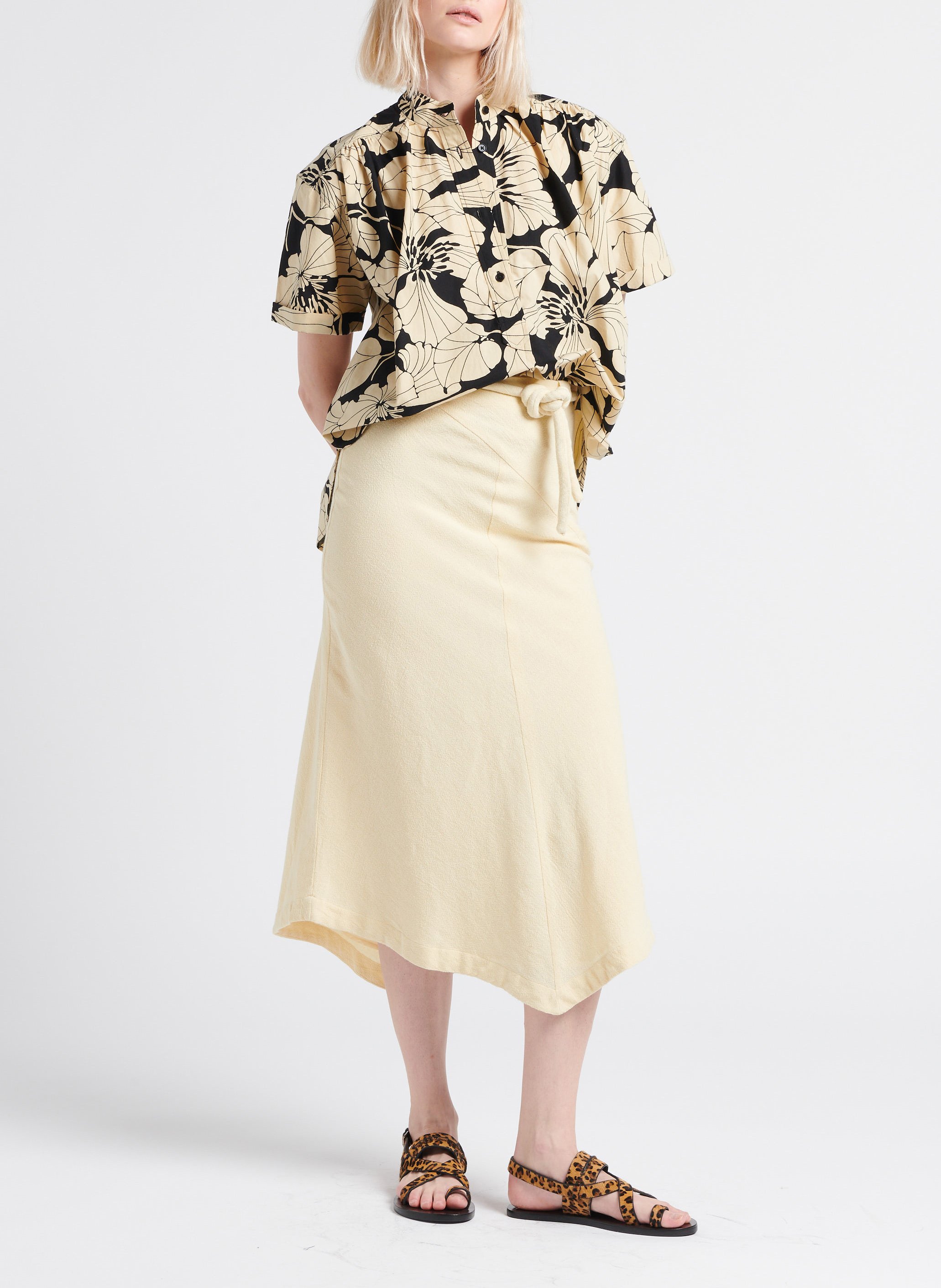 Cotton midi skirt LAURENCE BRAS White