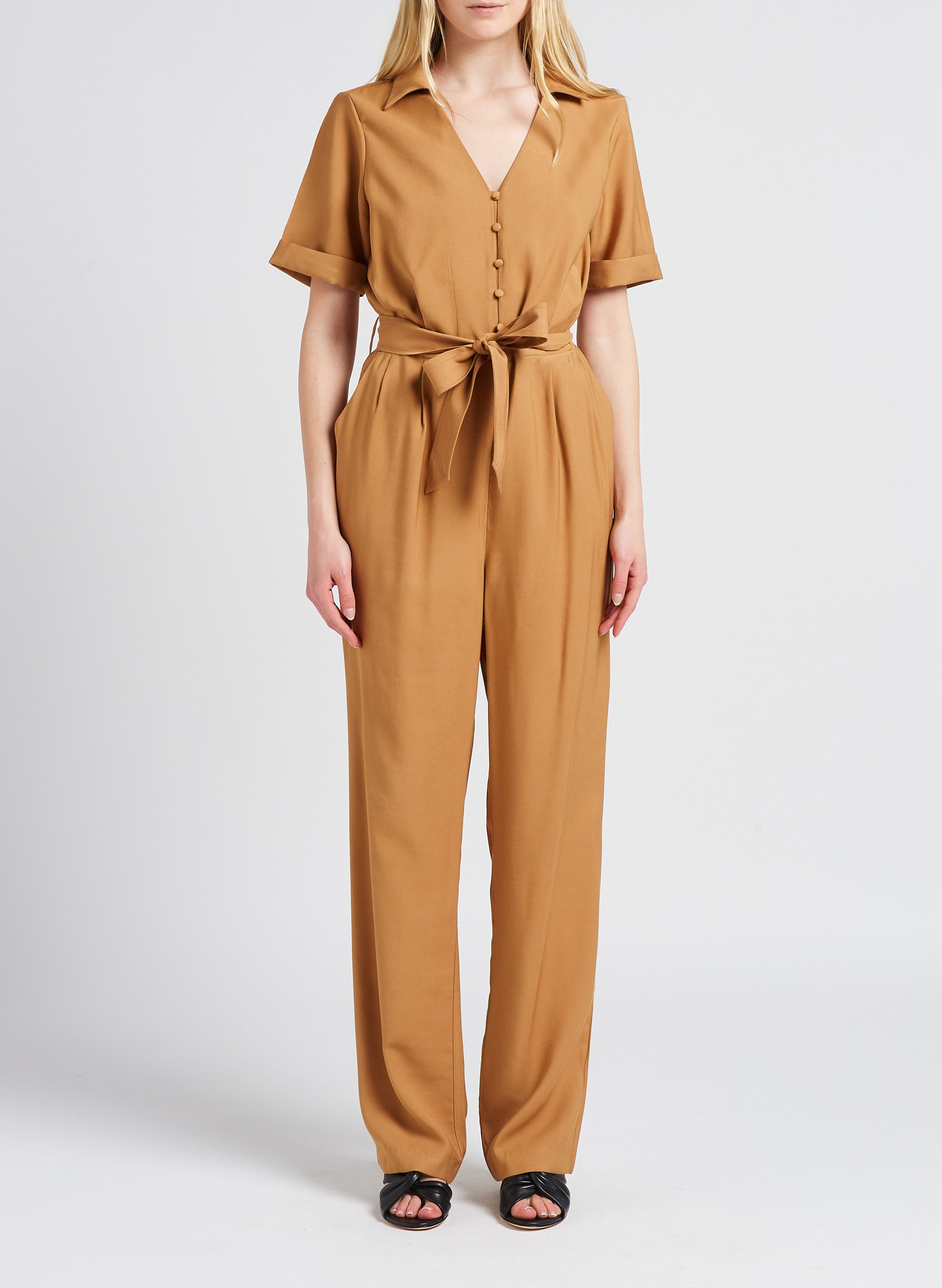 Gerade geschnittener Jumpsuit mit V-Ausschnitt VILA Braun