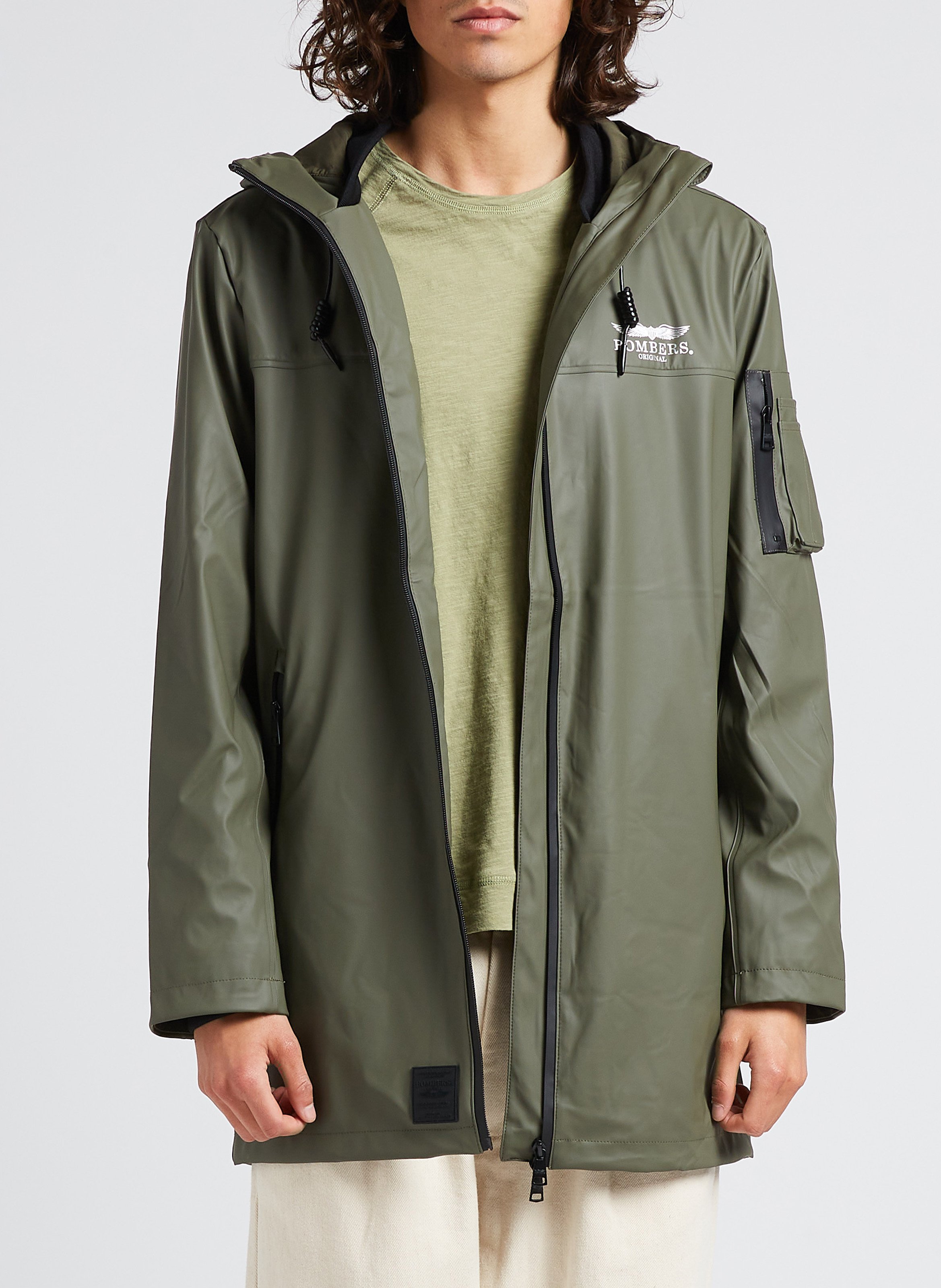 Regenjacke mit Kapuze BOMBERS ORIGINAL Khaki