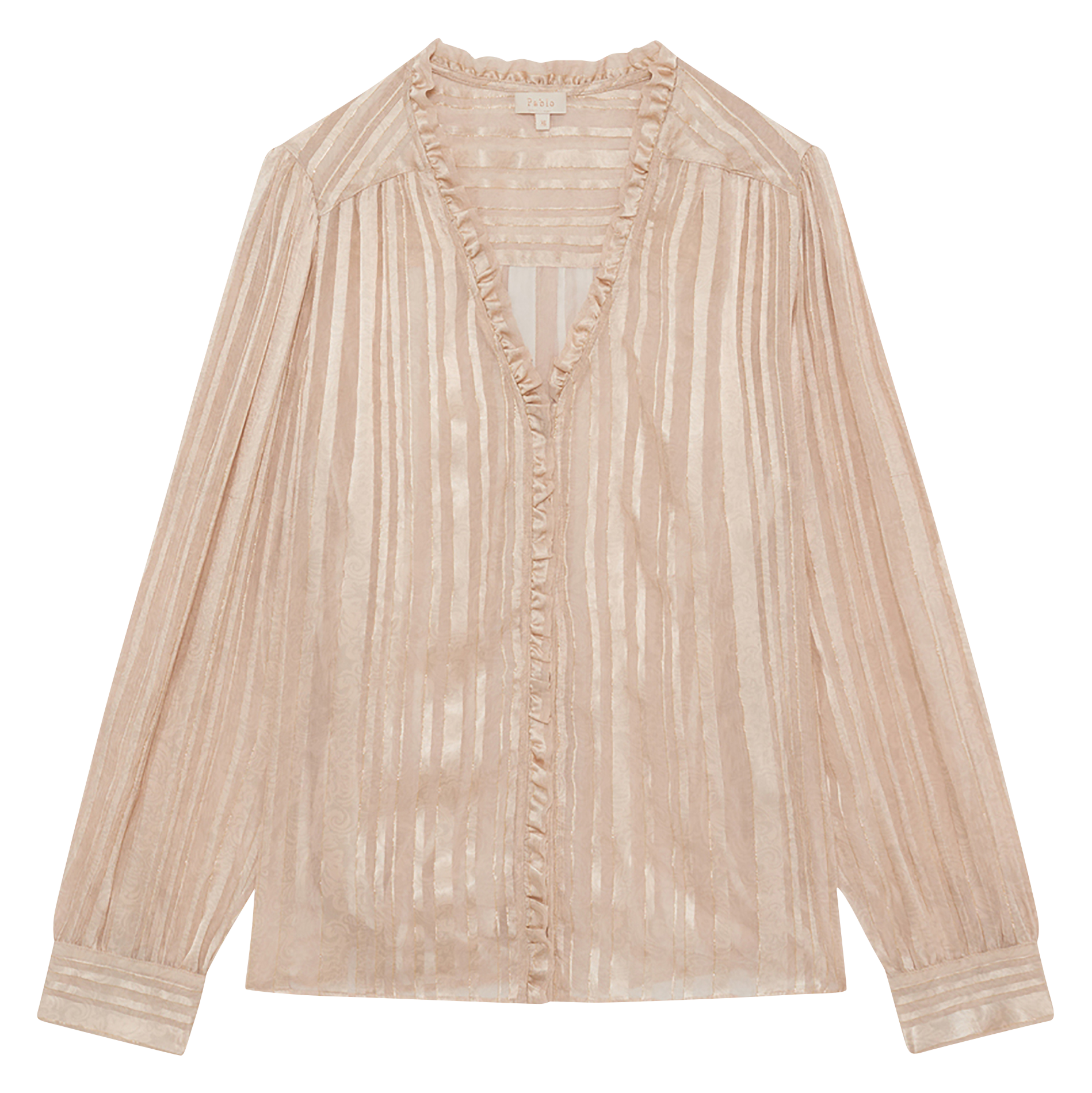 Straight V-neck shirt PABLO Beige