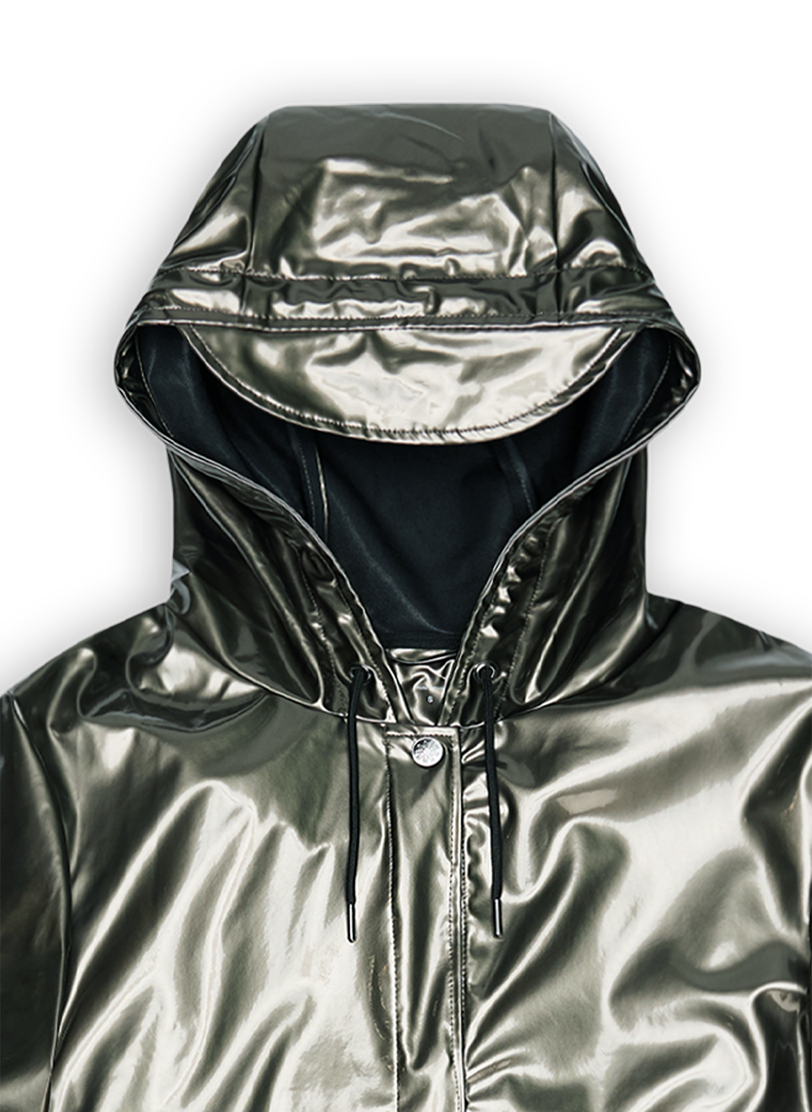Imperméable droit col rond Argent