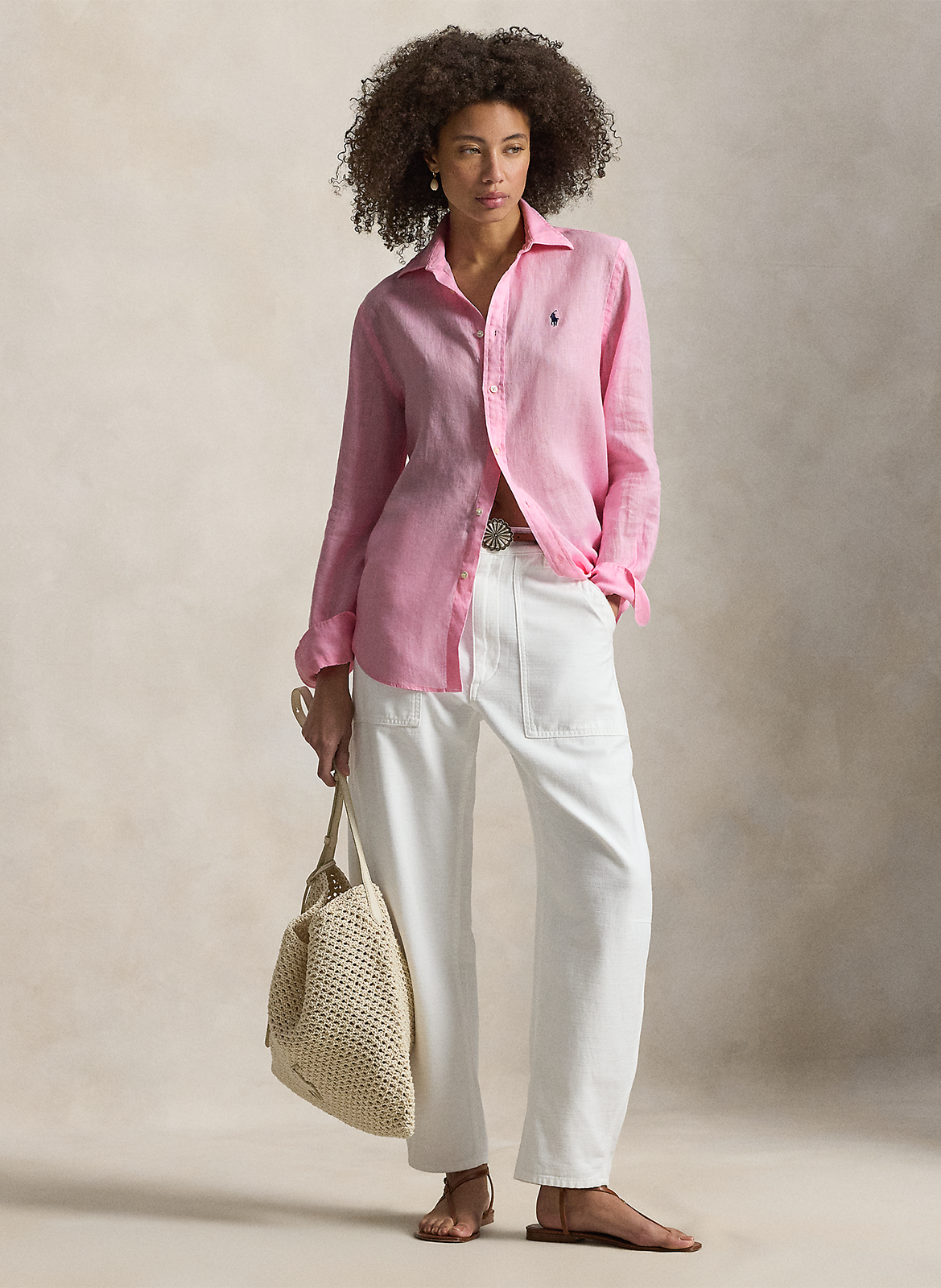 Straight-fit, linnen overhemd POLO RALPH LAUREN Roze