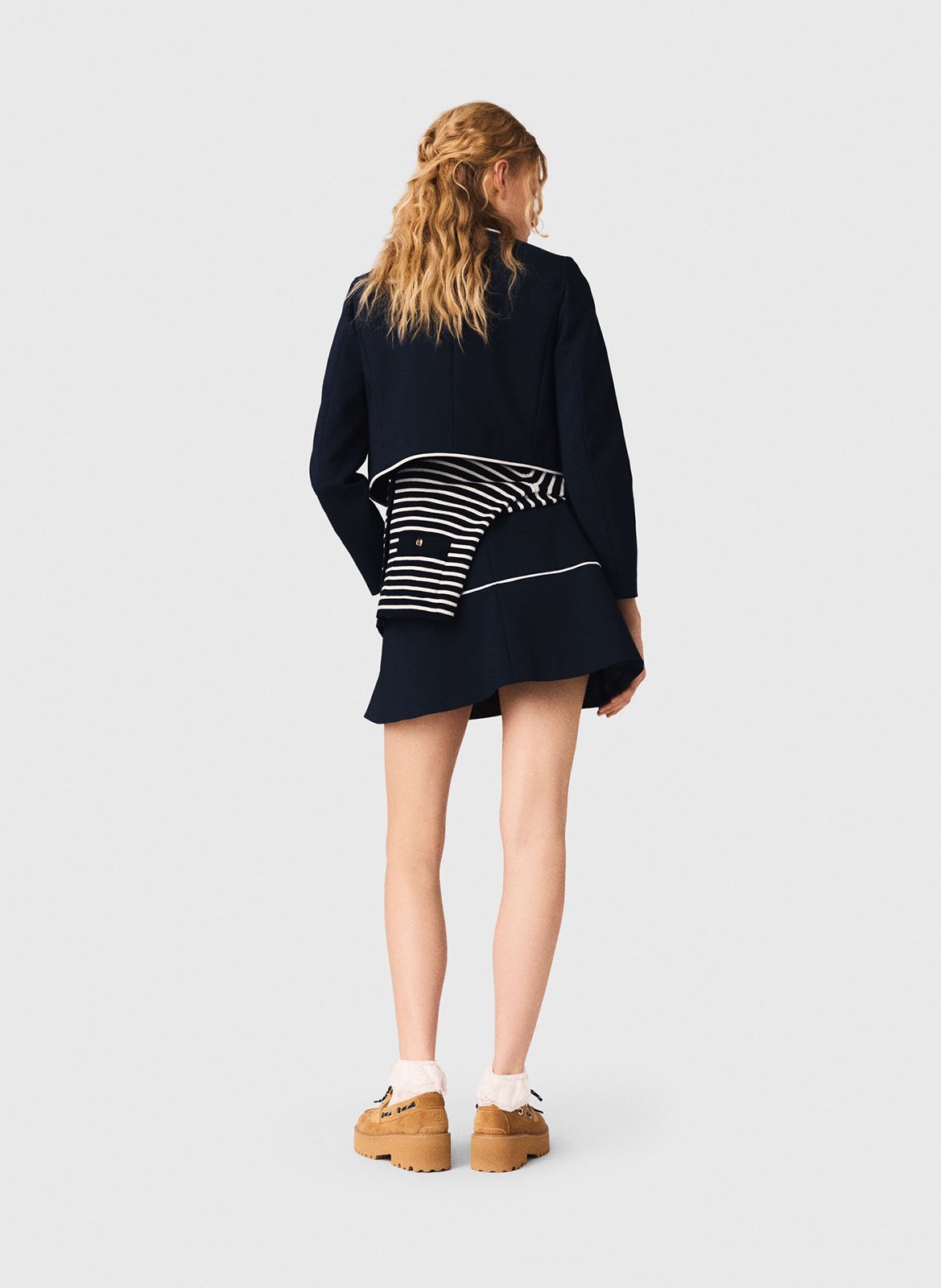 Veste courte en coton mélangé MAJE Bleu