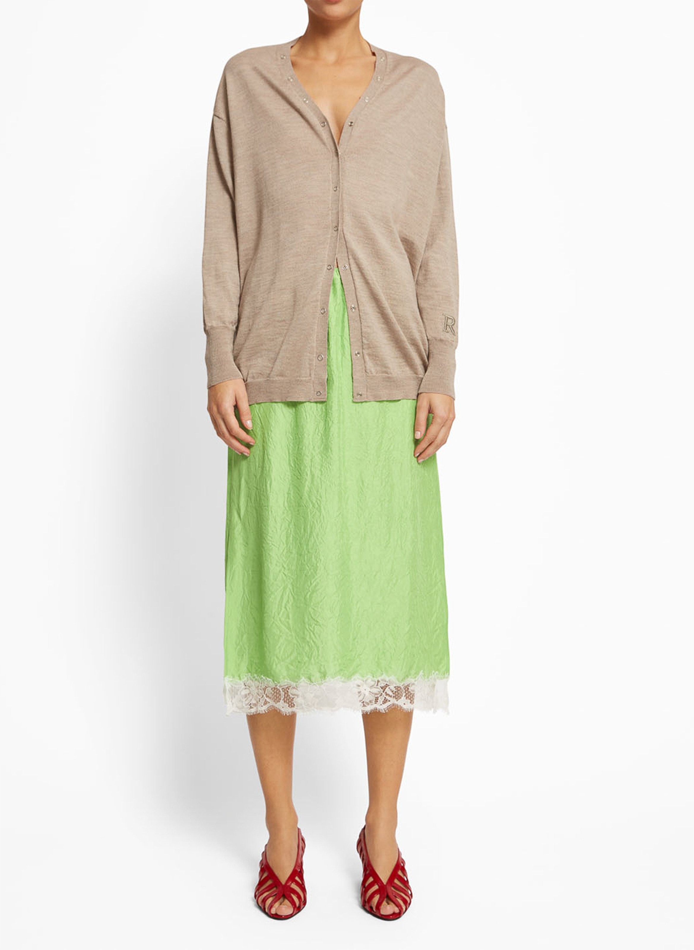 Cardigan col V droit uni ROSEANNA Beige