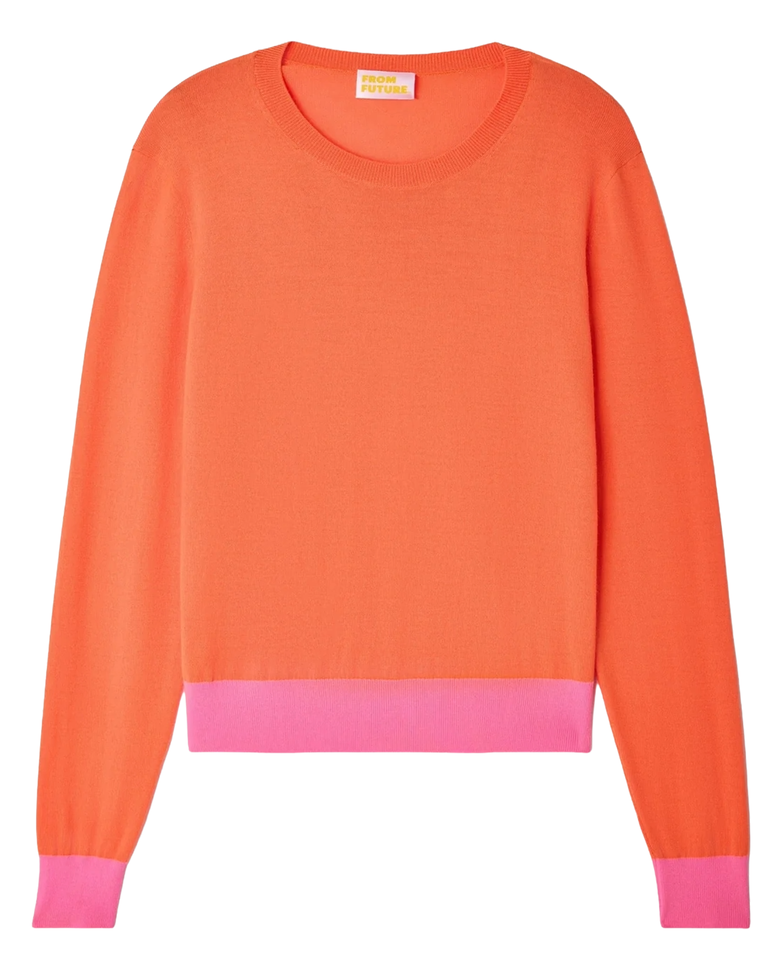 Pull droit col rond en laine FROM FUTURE Orange