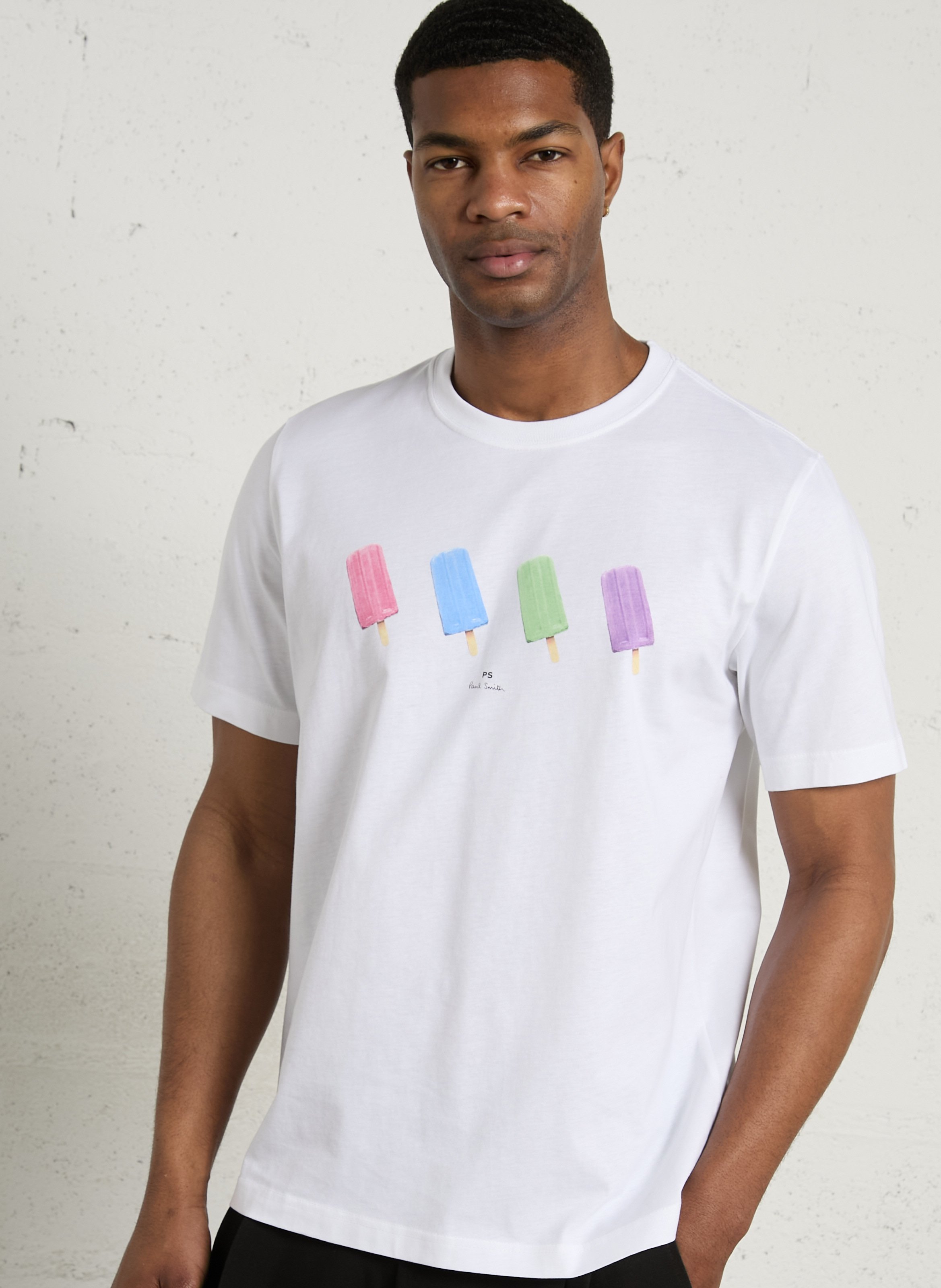 Recht T-shirt met ronde hals en zeefdruk PAUL SMITH