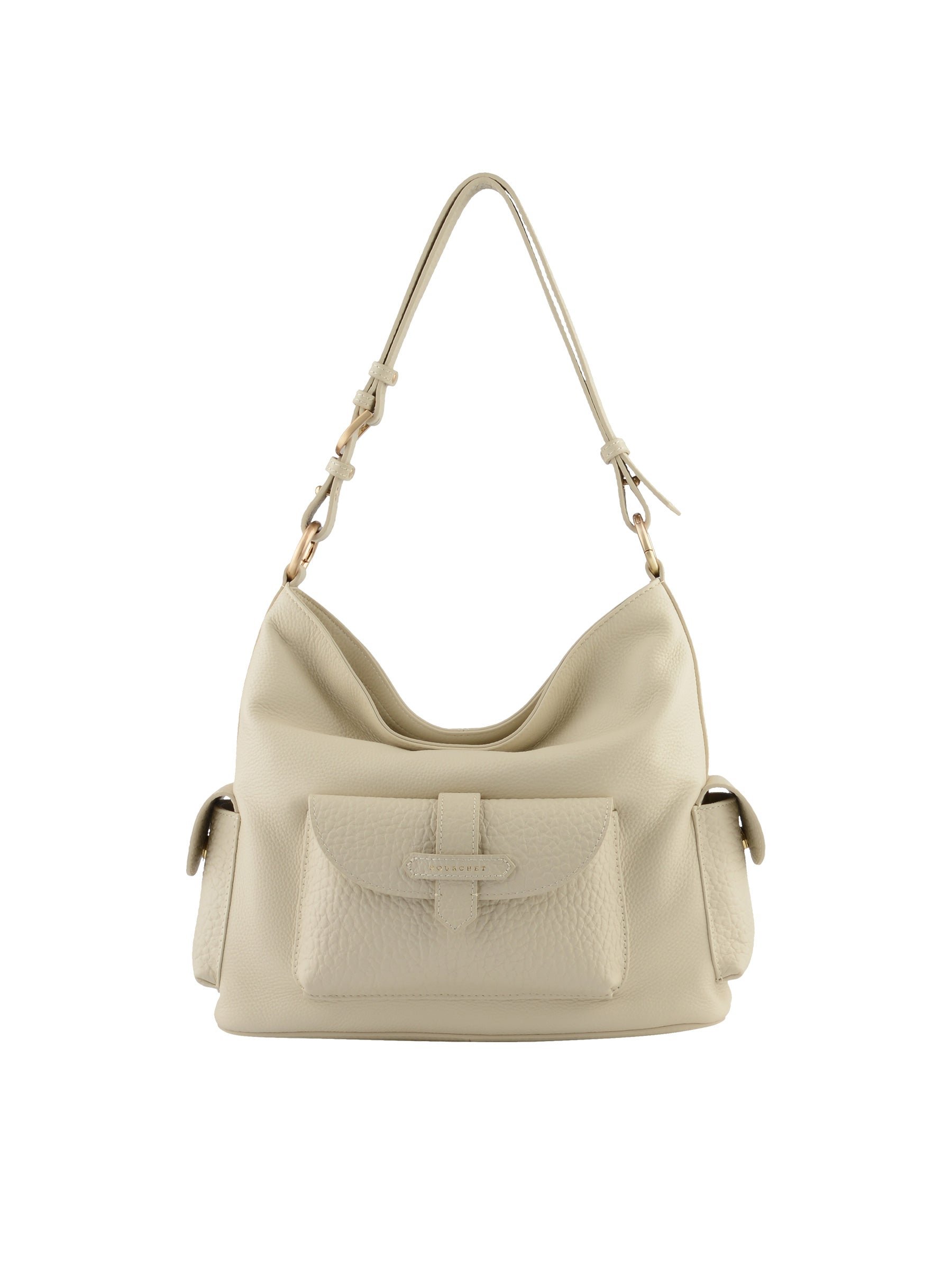 Calfskin leather shoulder bag POURCHET