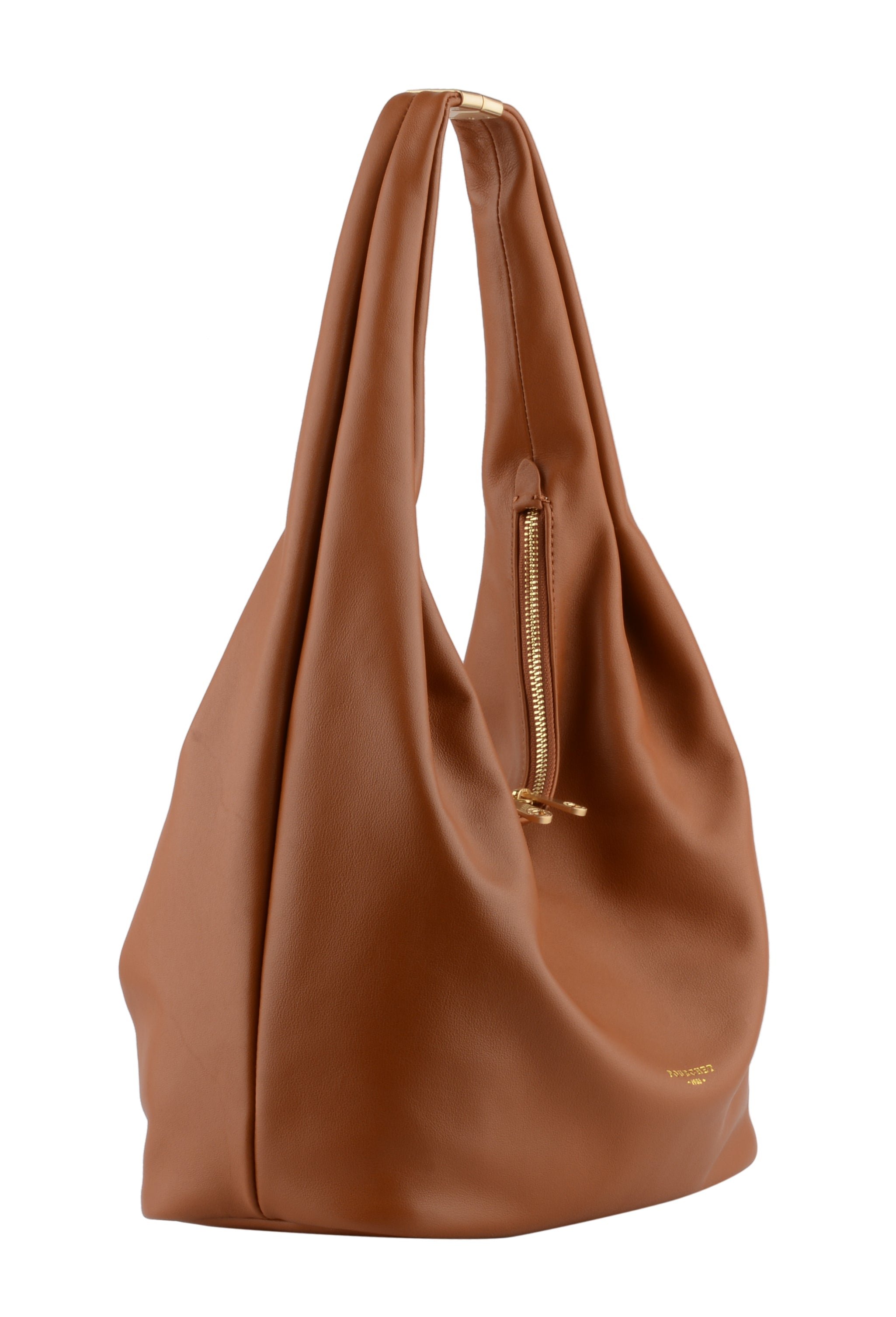 Calfskin leather shoulder bag Brown