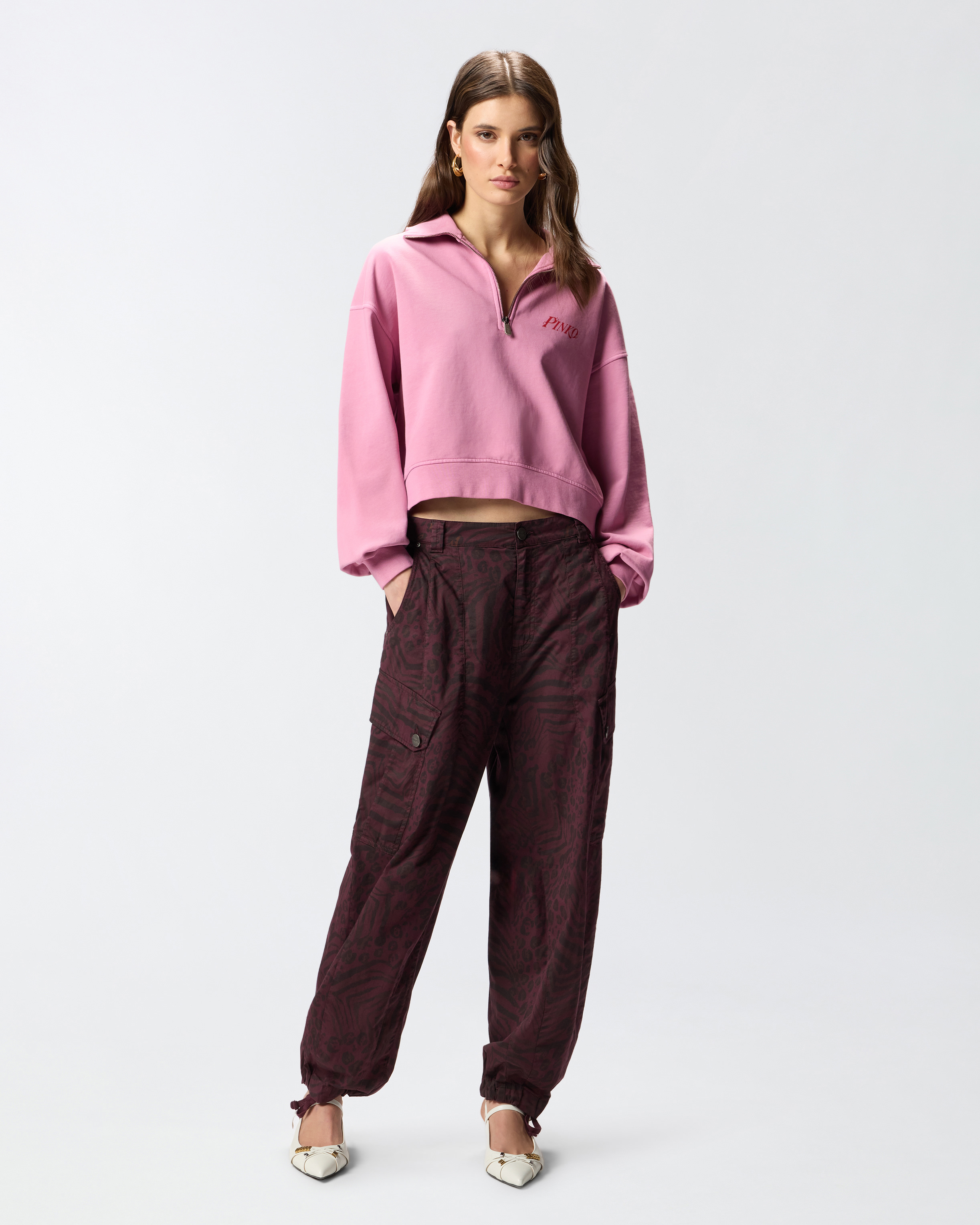 Sweatshirt with heart print and pinkotini PINKO Multicolored