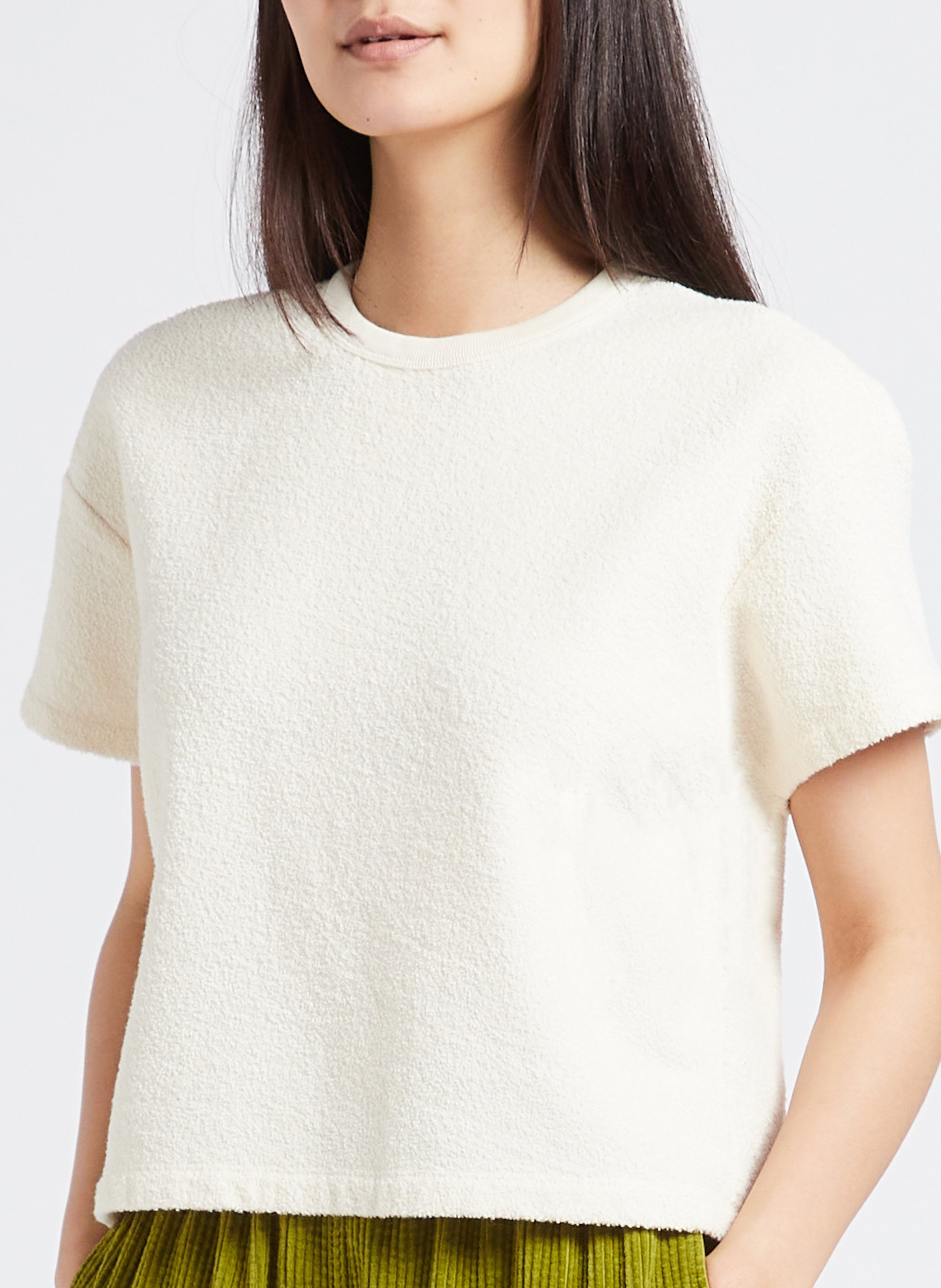 Loose-fit round-neck organic cotton T-shirt AMERICAN VINTAGE Beige