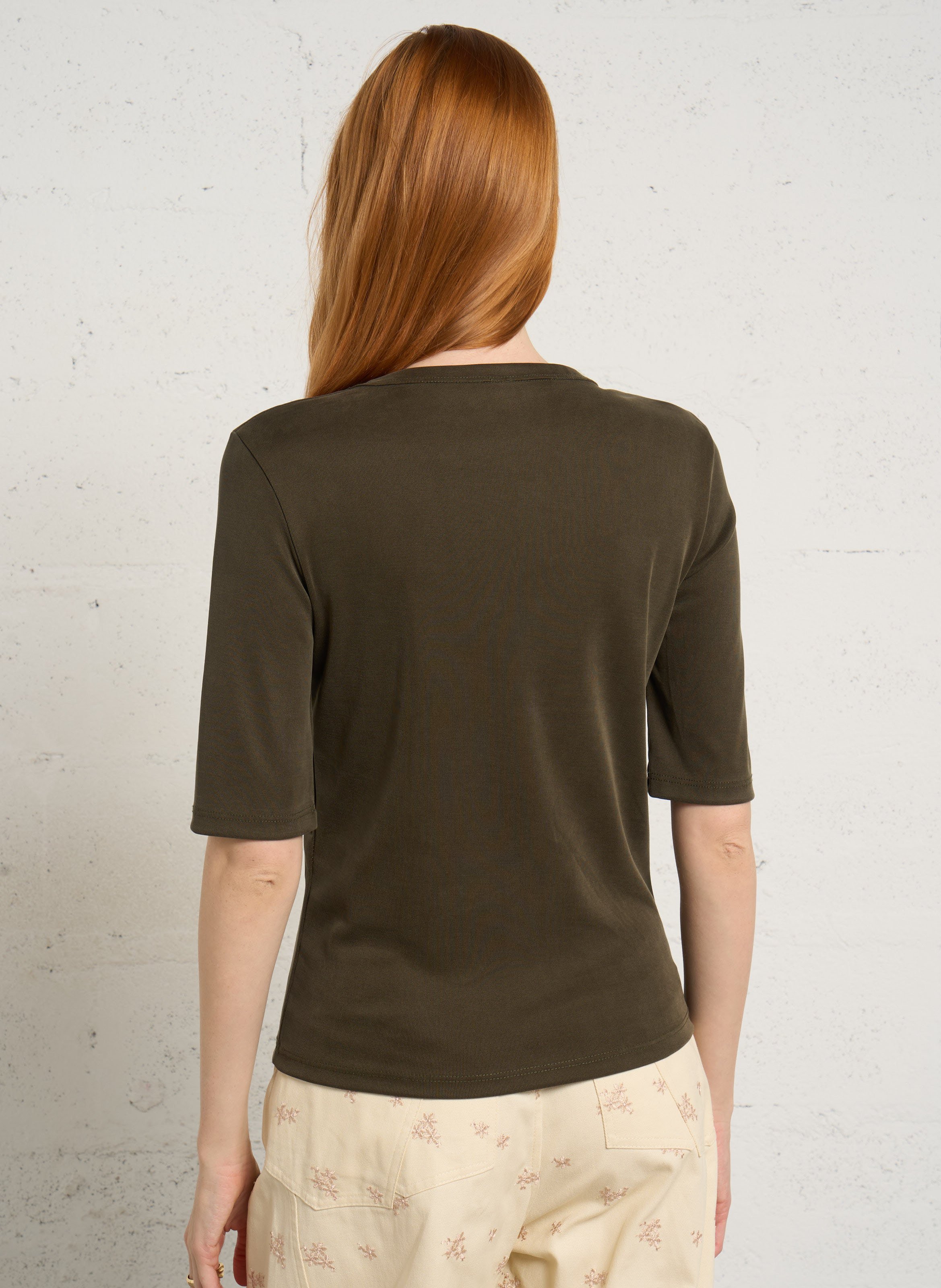 Tee-shirt droit col V IMPERIAL Vert