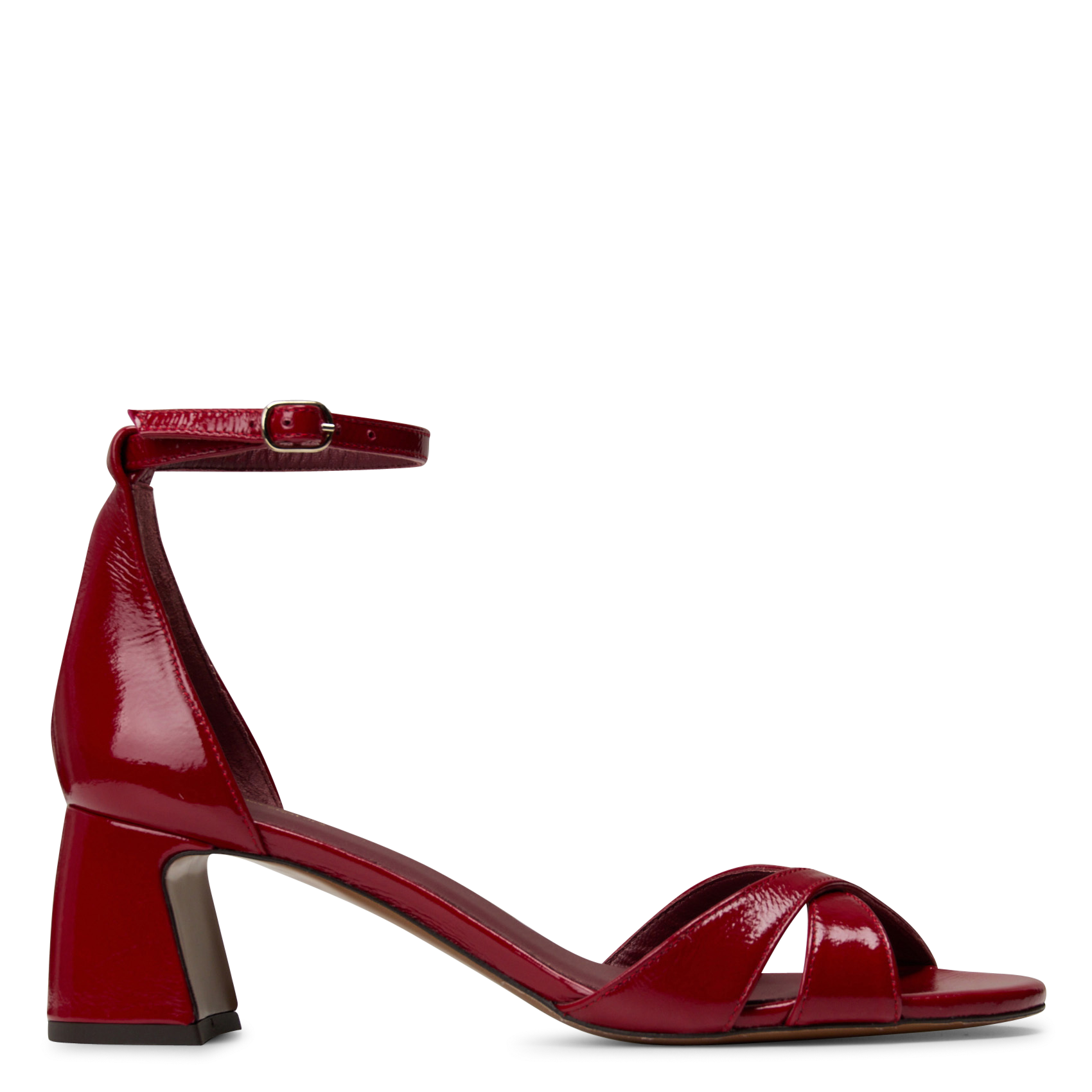 Lakleren sandalen met hak RIVECOUR Rood