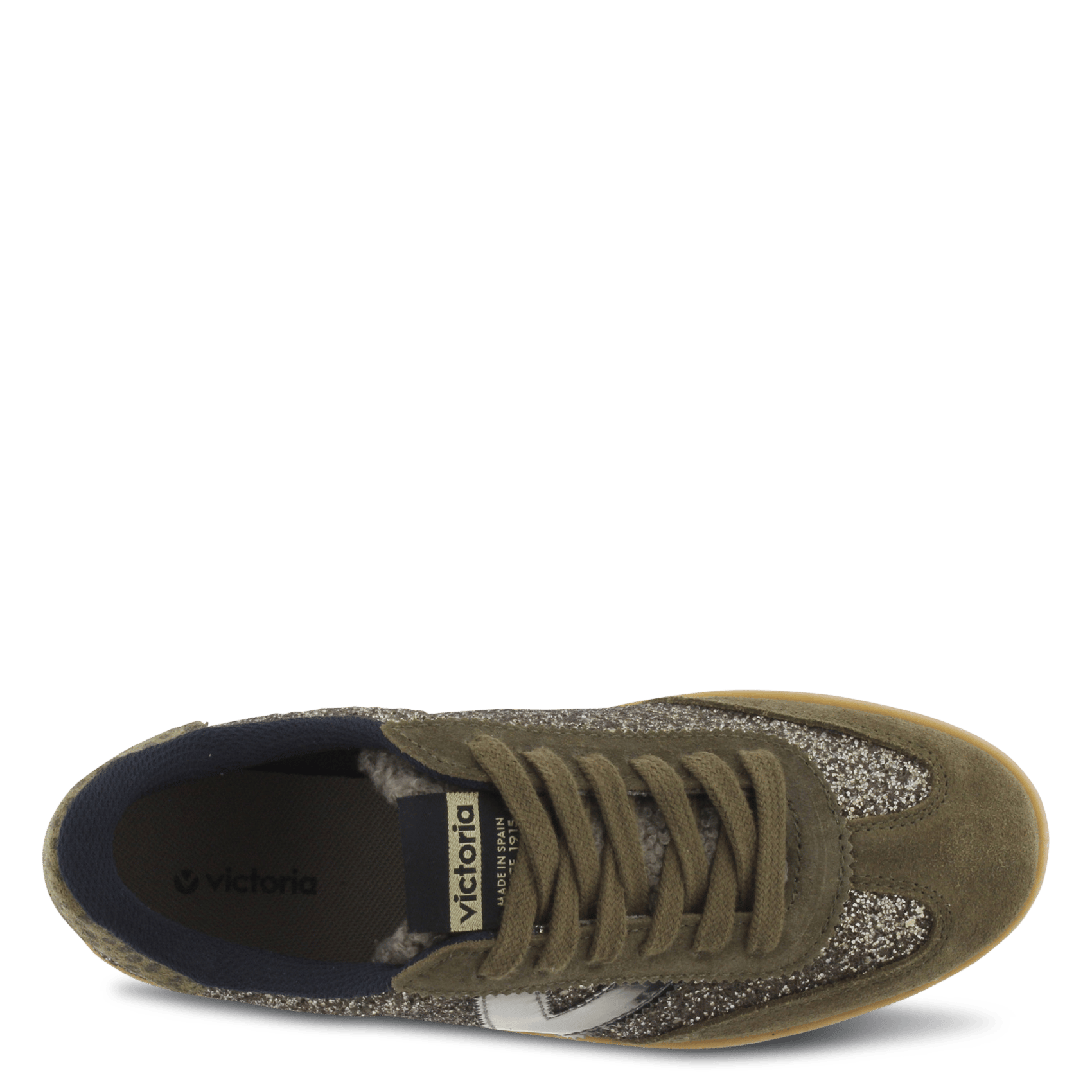 Flache Sneaker mit Strass VICTORIA Khaki