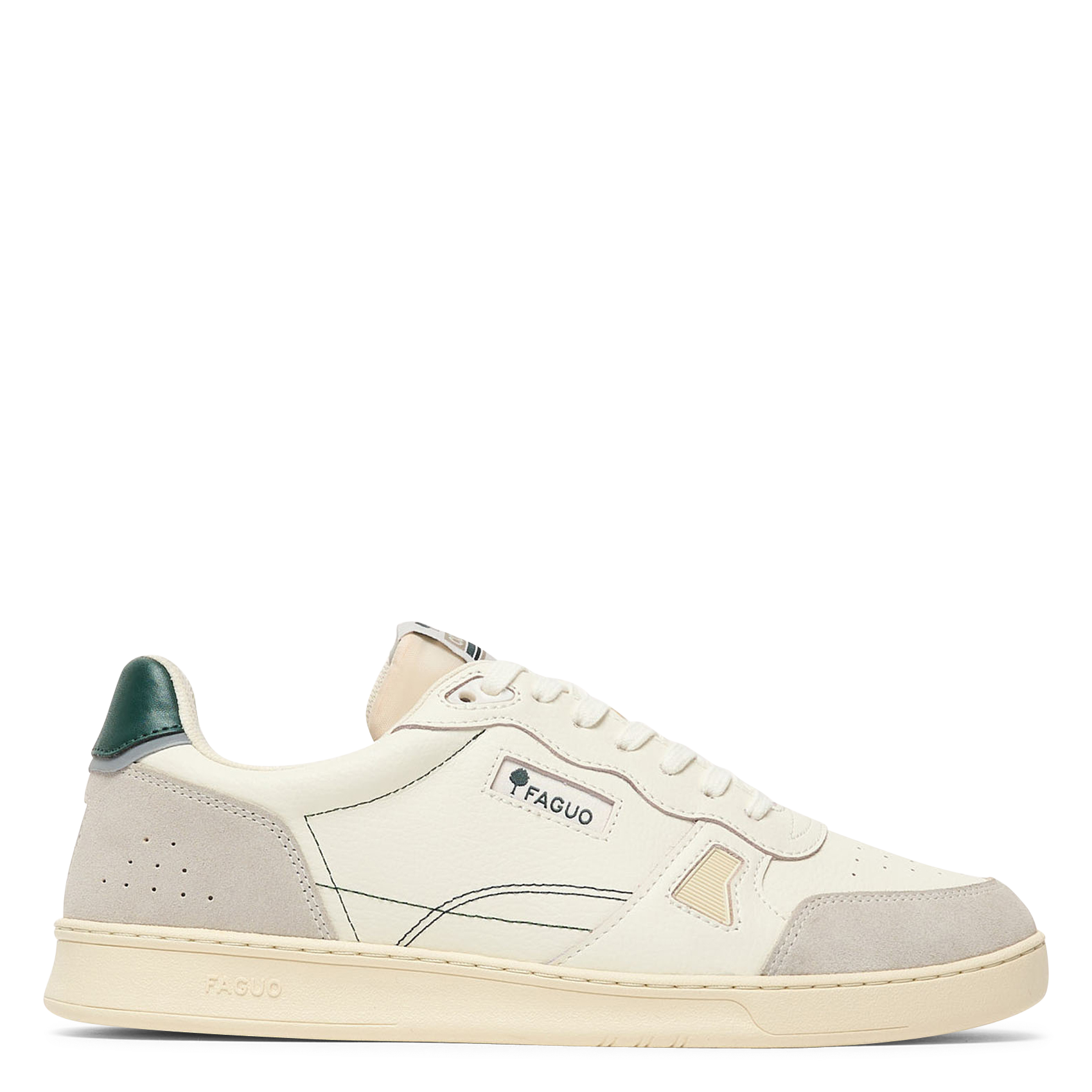 Lage, leren sneakers FAGUO Wit