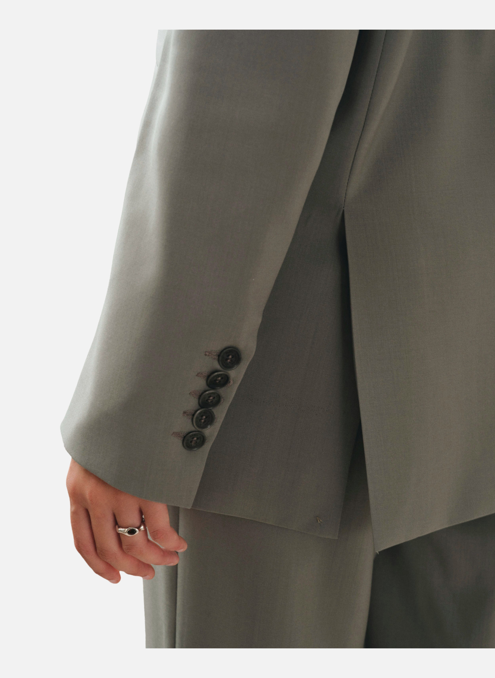 Suit jacket in eucalyptus suri Noyoco Green
