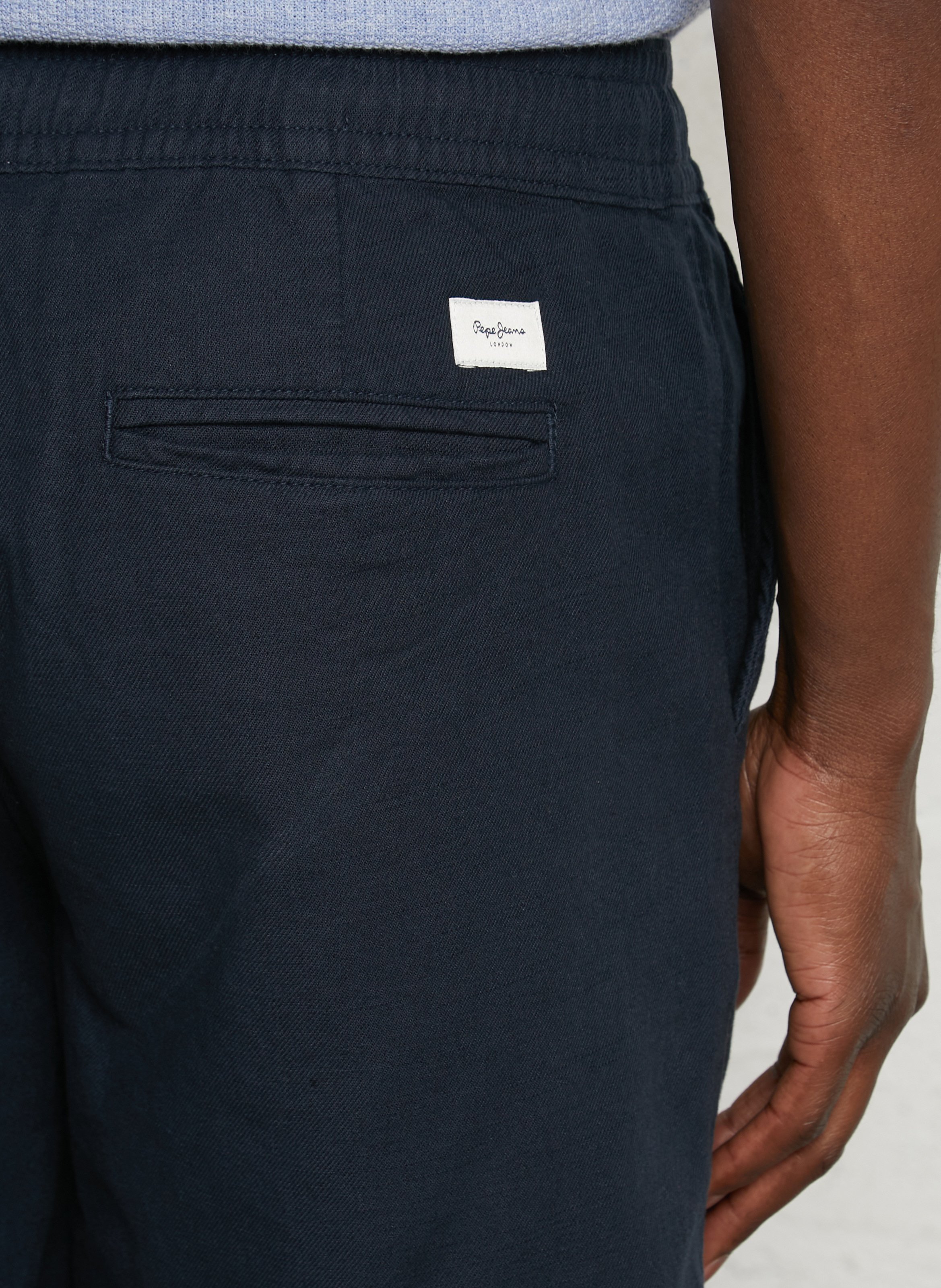 Short droit en coton et lin PEPE JEANS Bleu
